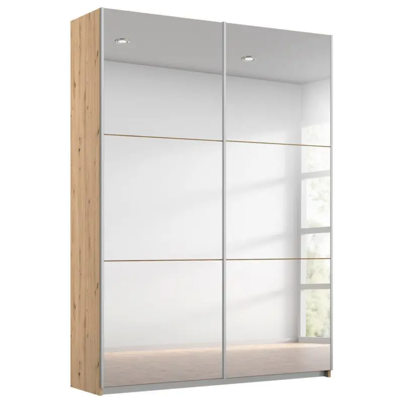 Schwebet&uuml;renschrank mit Spiegel 131cm Reflect, Eiche