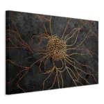 M&ouml;belix Leinwandbild Flower Schwarz Goldfarben B: 90 cm