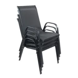Gartensessel-Set 4-Teilig stapelbar Sonlas Kunststoff