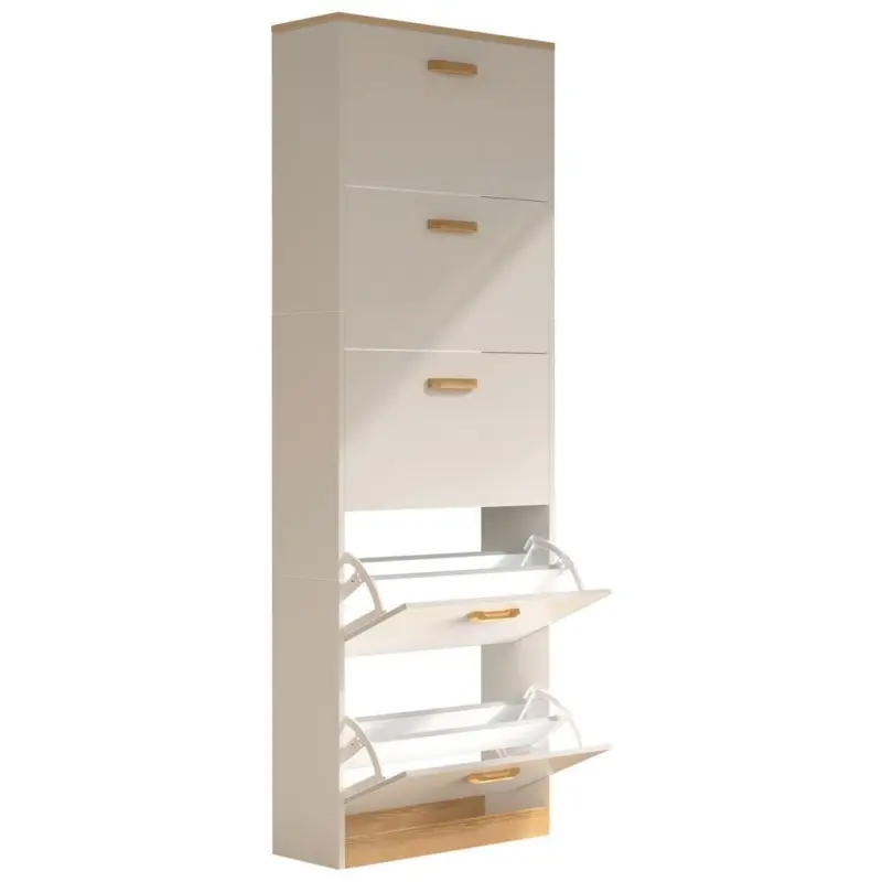 SCHUHSCHRANK Halom Wei&szlig;/Honigeiche