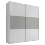 M&ouml;belix Schwebet&uuml;renschrank 200cm Includo, Wei&szlig;/Grau
