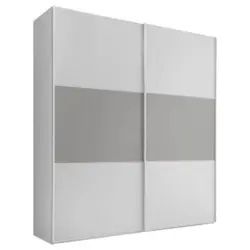 Schwebet&uuml;renschrank 200cm Includo, Wei&szlig;/Grau