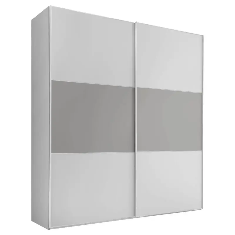 Schwebet&uuml;renschrank 200cm Includo, Wei&szlig;/Grau