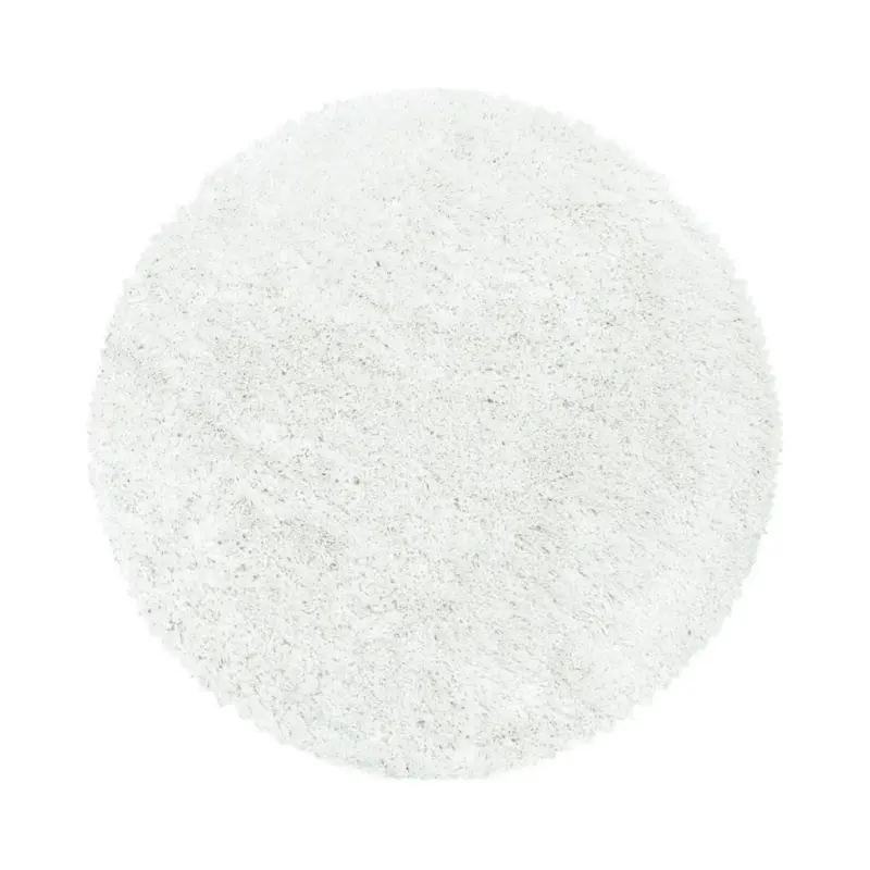 Hochflor Teppich Wei&szlig; Fluffy rund &Oslash; 160 cm