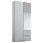 M&ouml;belix Dreht&uuml;renschrank mit Spiegel & Laden 91cm Alabama, Hellgrau