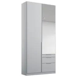 Dreht&uuml;renschrank mit Spiegel & Laden 91cm Alabama, Hellgrau