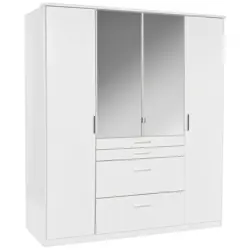 Kleiderschrank mit Spiegel 180cm Aachen, Alpinwei&szlig;