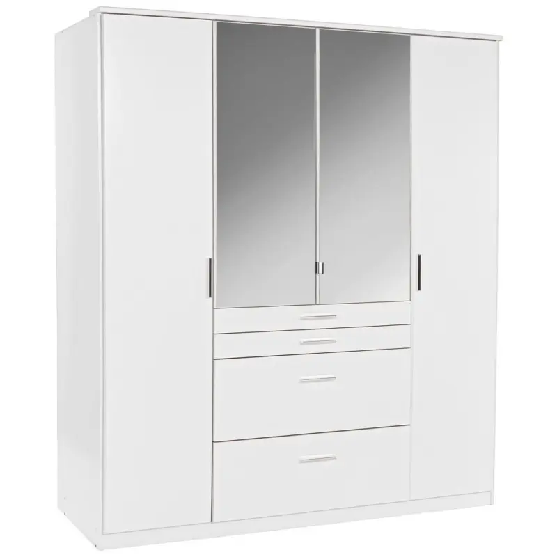 Kleiderschrank mit Spiegel 180cm Aachen, Alpinwei&szlig;