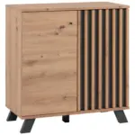 M&ouml;belix Kommode mit Einlegeb&ouml;den 80 cm Medan Anthrazit/Eiche Dekor
