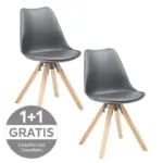 M&ouml;belix Schalenstuhl Vilnius Lederlook Schwarz