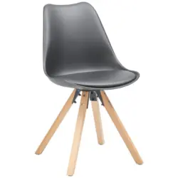 Schalenstuhl Vilnius Lederlook Schwarz