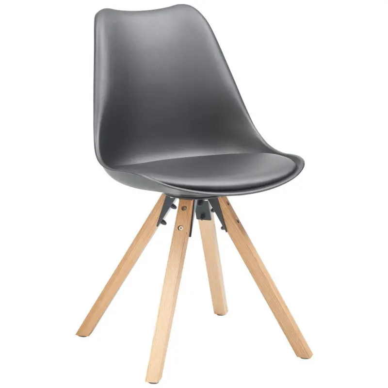 Schalenstuhl Vilnius Lederlook Schwarz