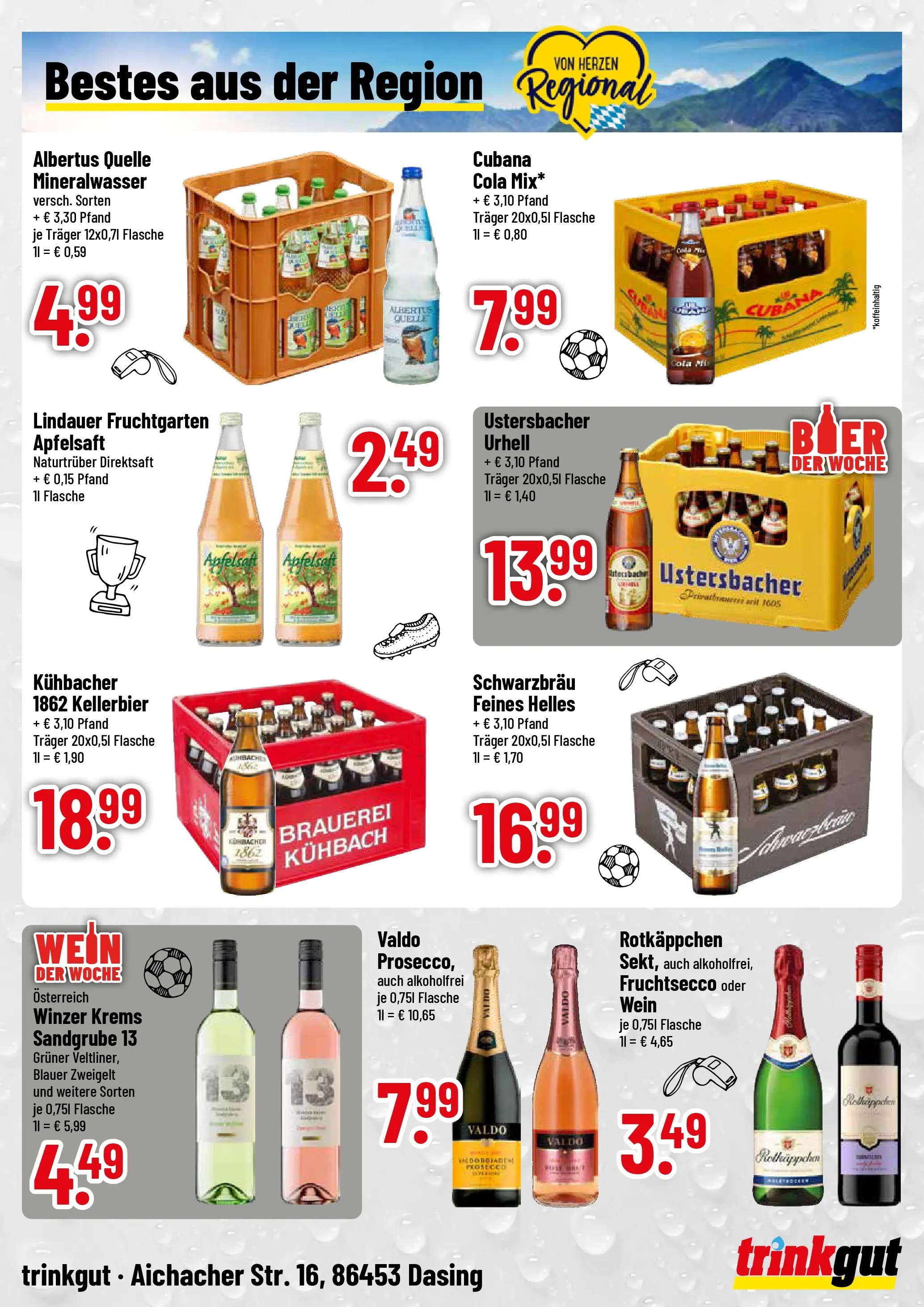 Trinkgut Prospekt Dasing (ab 14.06.2026) » Angebote online | Seite: 4 | Produkte: Apfelsaft, Mineralwasser, Rotkäppchen, Wein