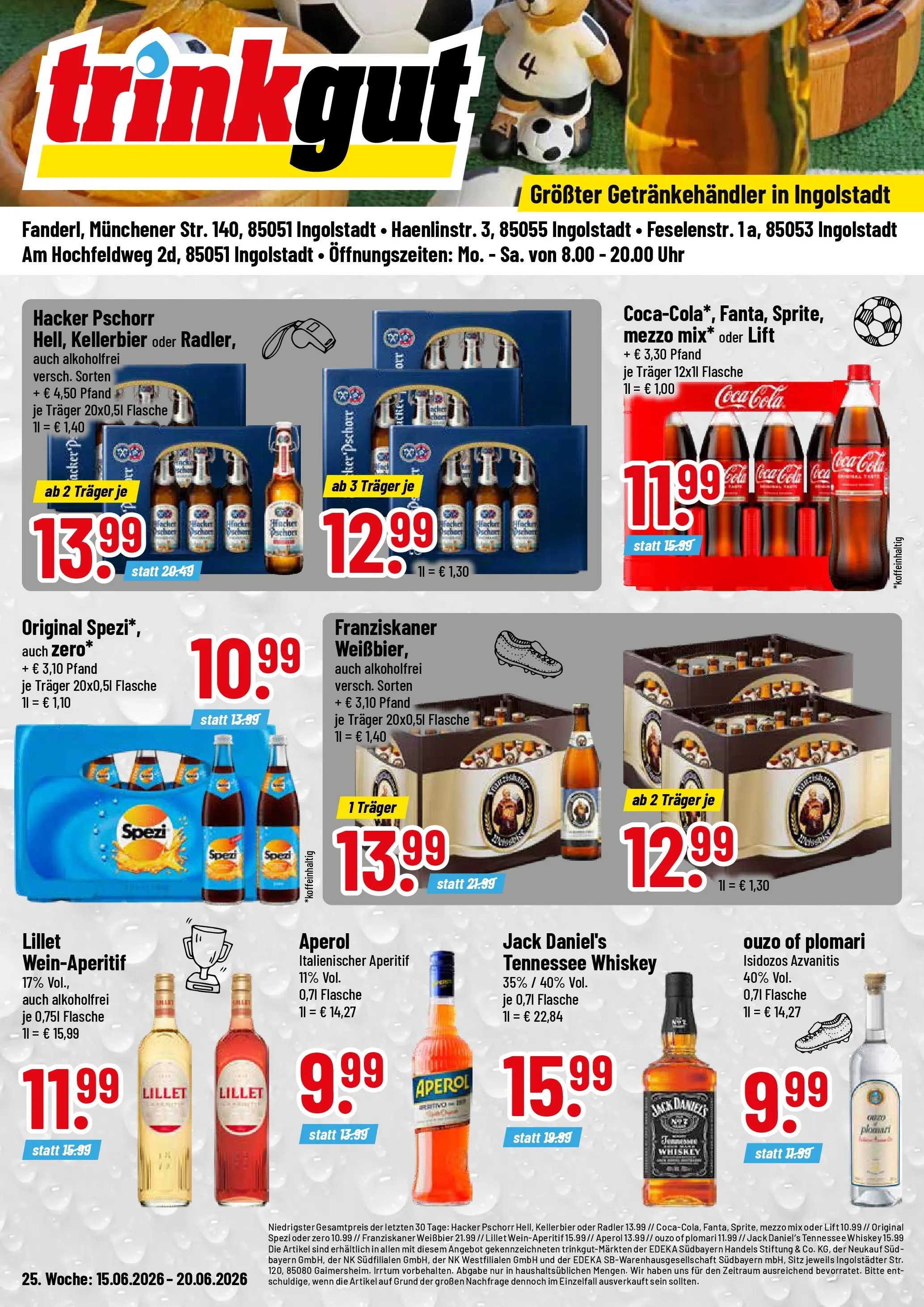 Trinkgut Prospekt Ingolstadt (ab 14.06.2026) » Angebote online | Seite: 1 | Produkte: Franziskaner, Weißbier, Radler, Uhr