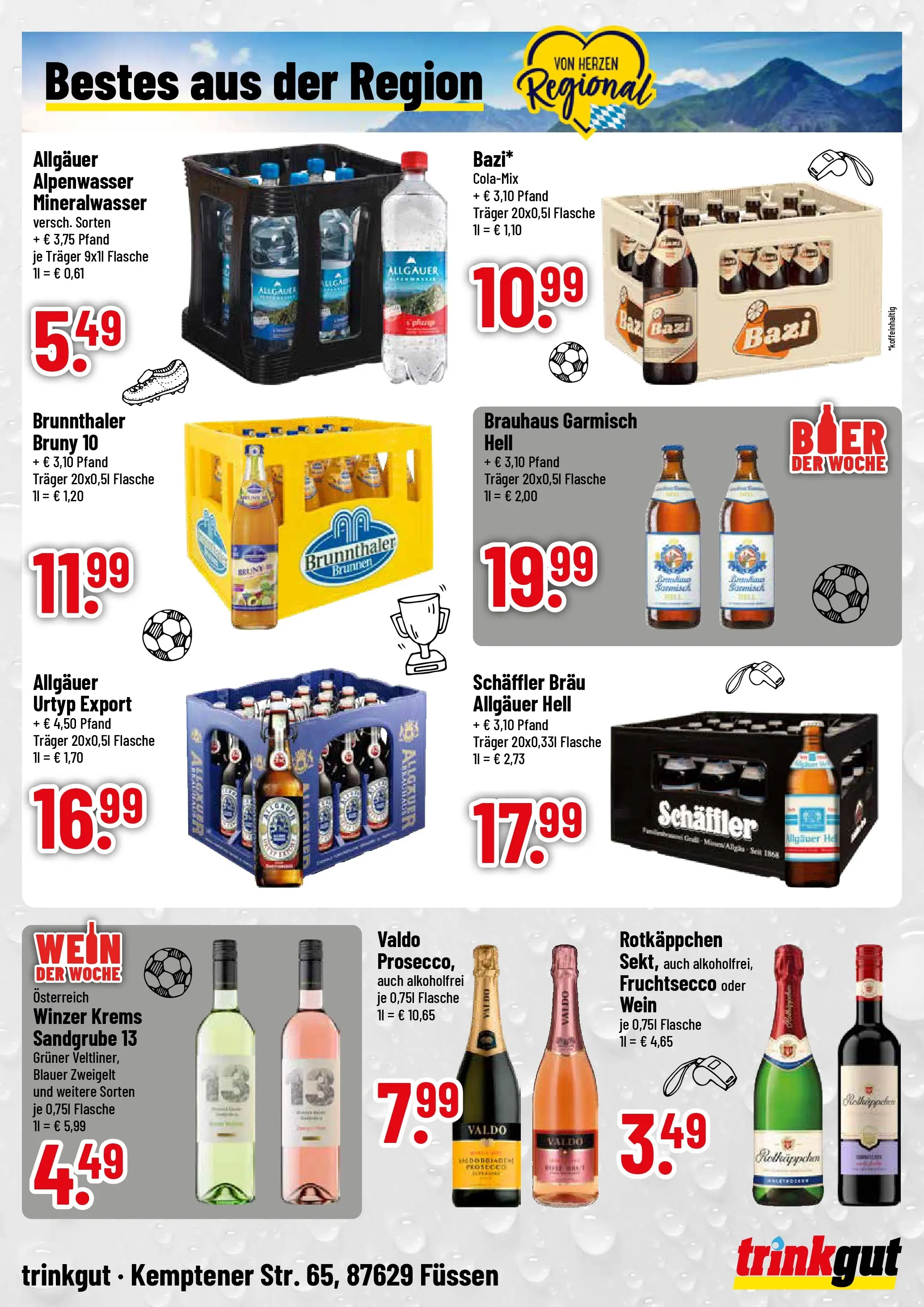 Trinkgut Prospekt Füssen (ab 14.06.2026) » Angebote online | Seite: 4 | Produkte: Mineralwasser, Fruchtsecco, Rotkäppchen, Wein