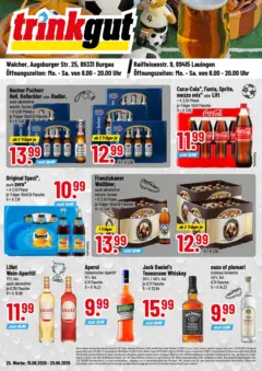 Trinkgut Prospekt Burgau ab 14.06.2026 gültig | Seite: 4 | Produkte: Mineralwasser, Fruchtsecco, Prosecco, Wein