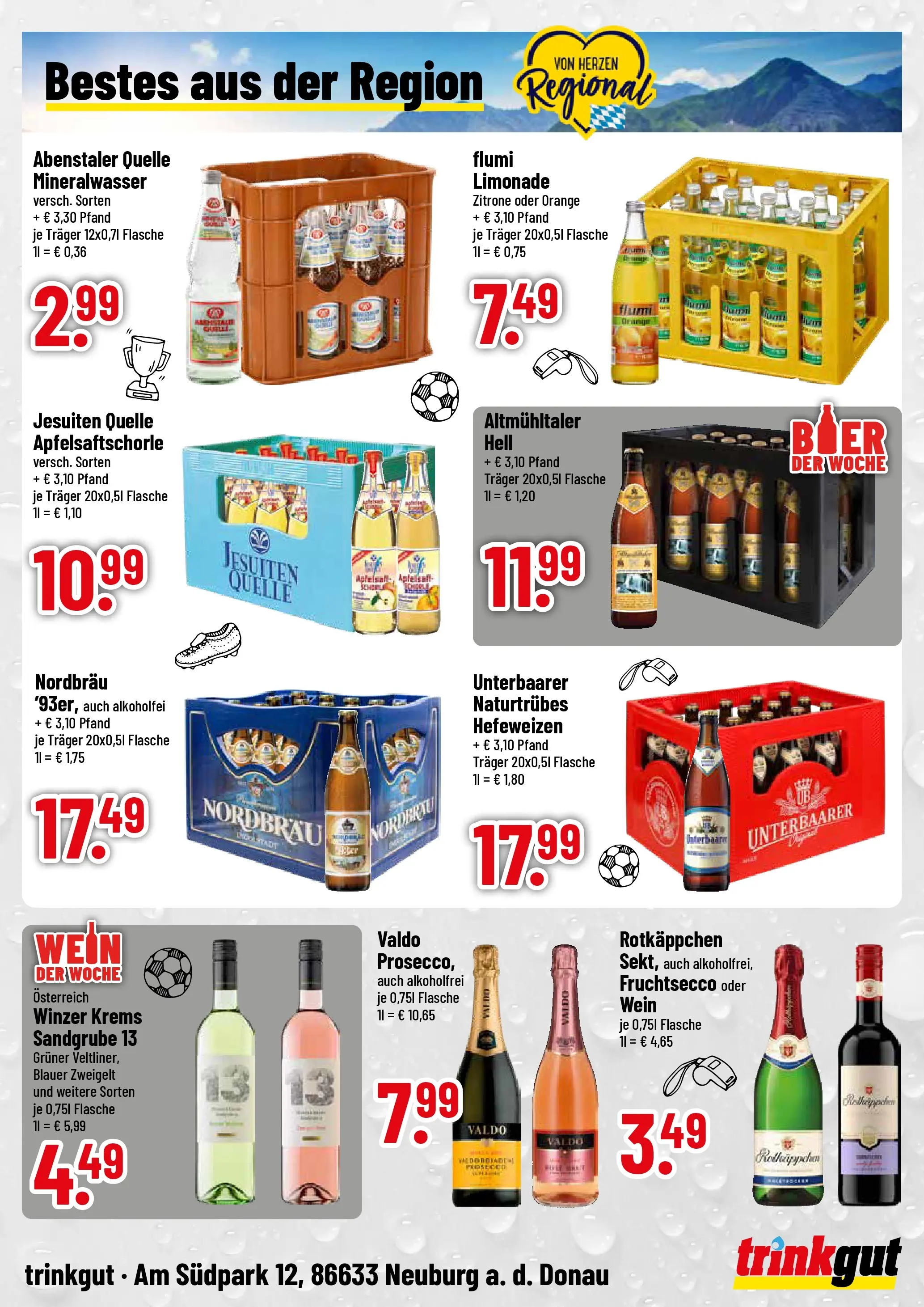 Trinkgut Prospekt Neuburg An Der Donau (ab 14.06.2026) » Angebote online | Seite: 4 | Produkte: Mineralwasser, Fruchtsecco, Zitrone, Wein