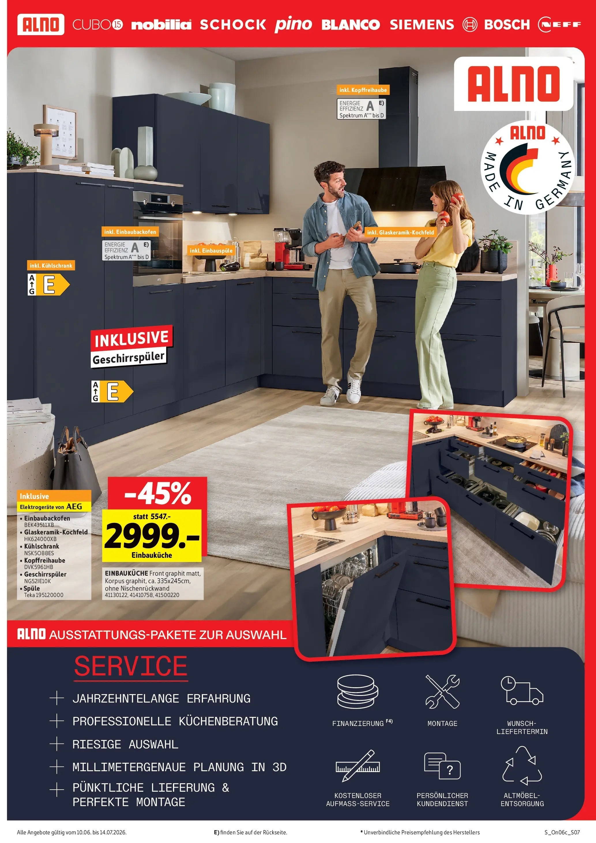 Sconto Küchen-spezial Erfurt (ab 10.06.2026) zum Blättern | Seite: 7 | Produkte: AEG, Geschirrspüler, Einbauküche, Kühlschrank