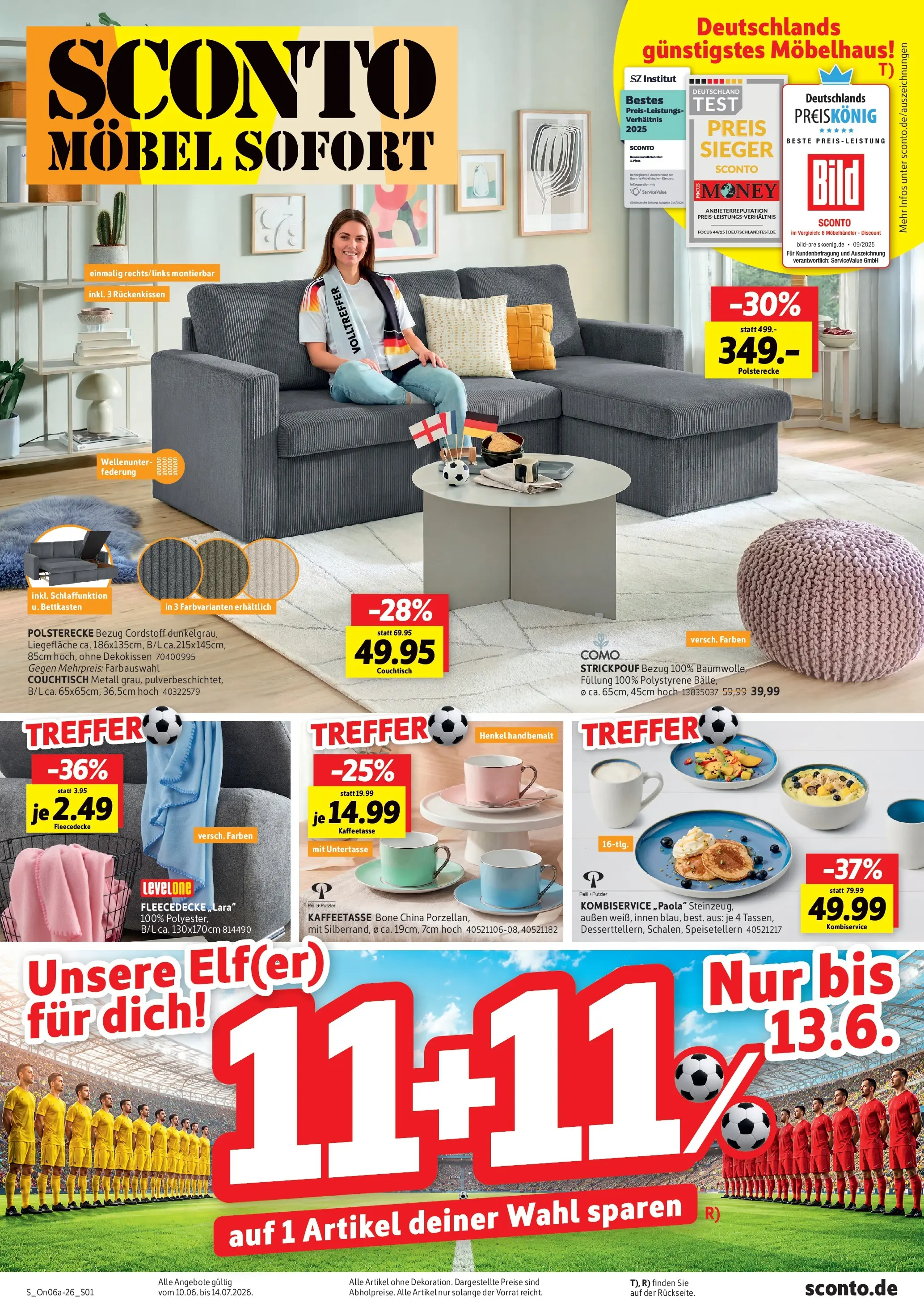 Sconto Prospekt Erfurt (ab 10.06.2026) zum Blättern | Seite: 1 | Produkte: Couchtisch
