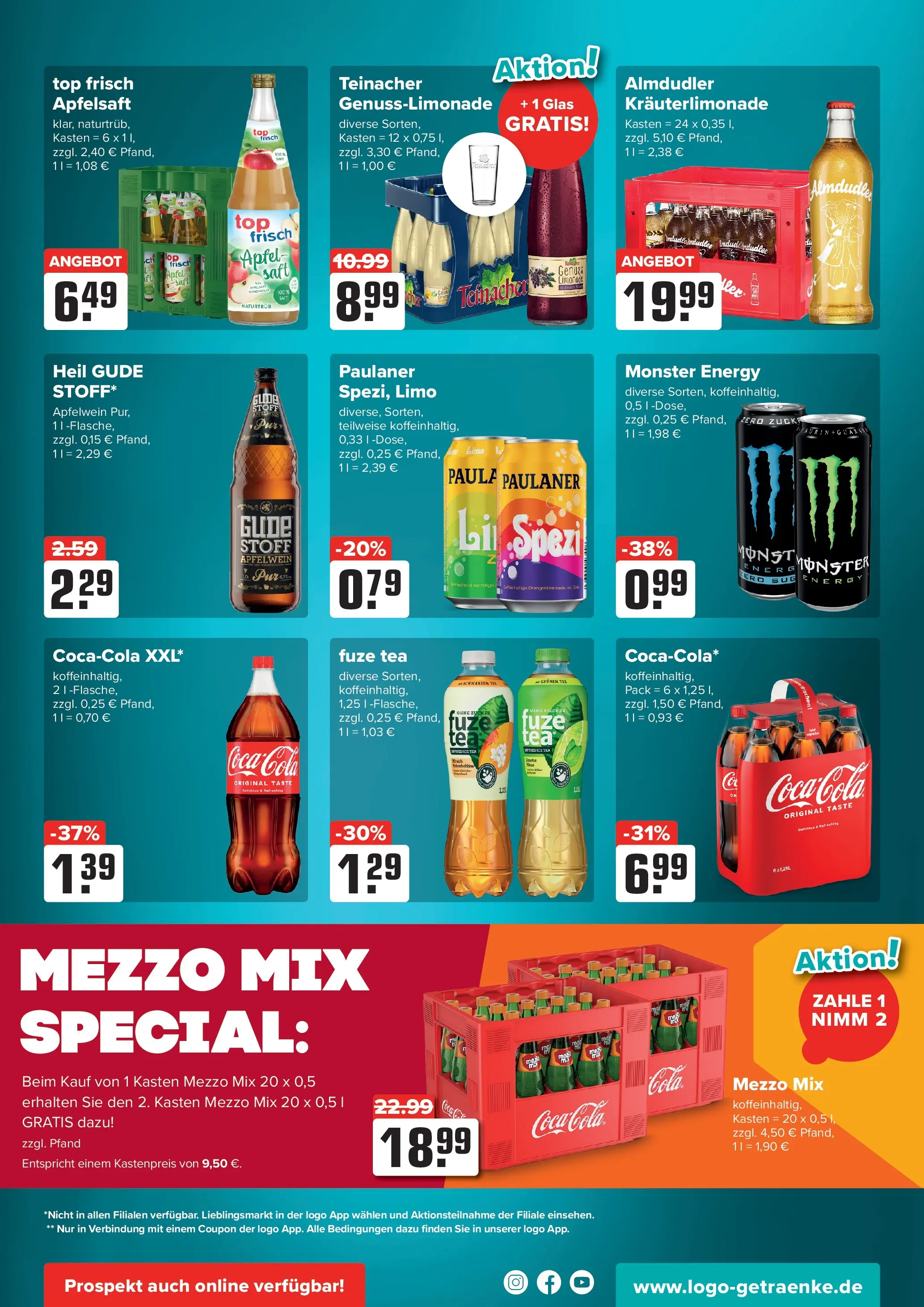 Angebote - Getränke Heurich: Getränkeangebote (ab 14.06.2026) zum Blättern | Seite: 5 | Produkte: Cola, Energy, Monster, Paulaner