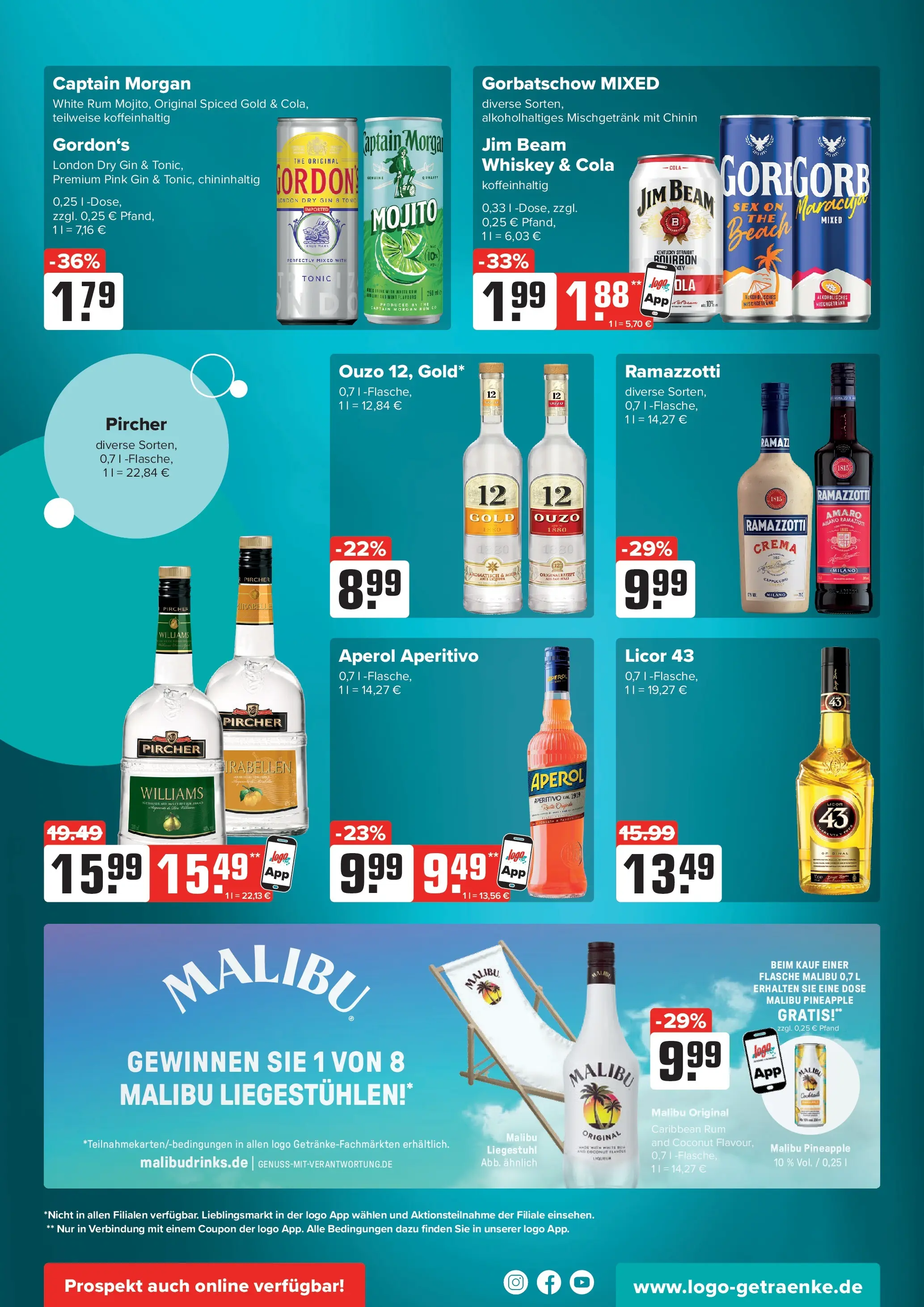 Angebote - Getränke Heurich: Getränkeangebote (ab 14.06.2026) zum Blättern | Seite: 6 | Produkte: Rum, Captain morgan, Bourbon, Ramazzotti