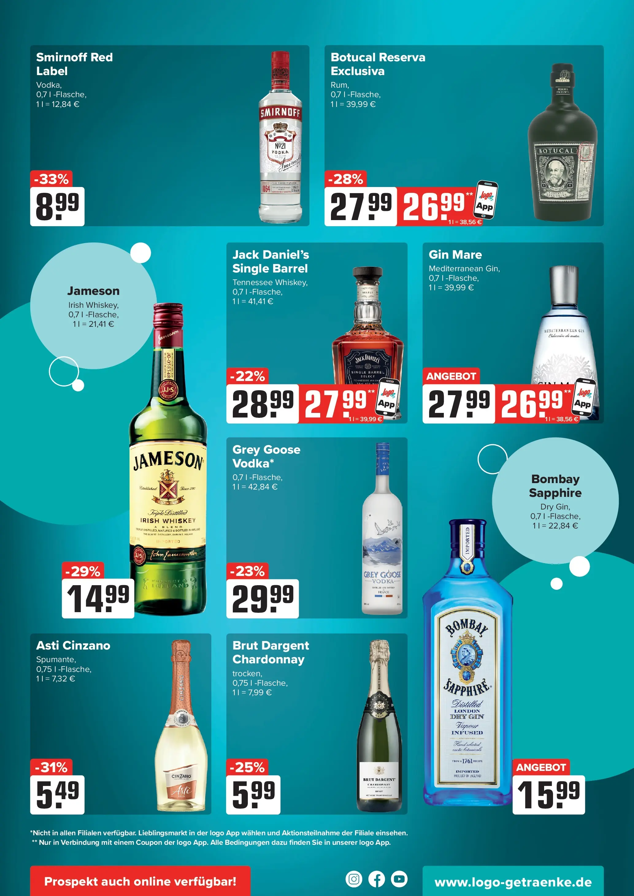 Angebote - Getränke Heurich: Getränkeangebote (ab 14.06.2026) zum Blättern | Seite: 7 | Produkte: Jameson, Smirnoff, Brut dargent, Whiskey