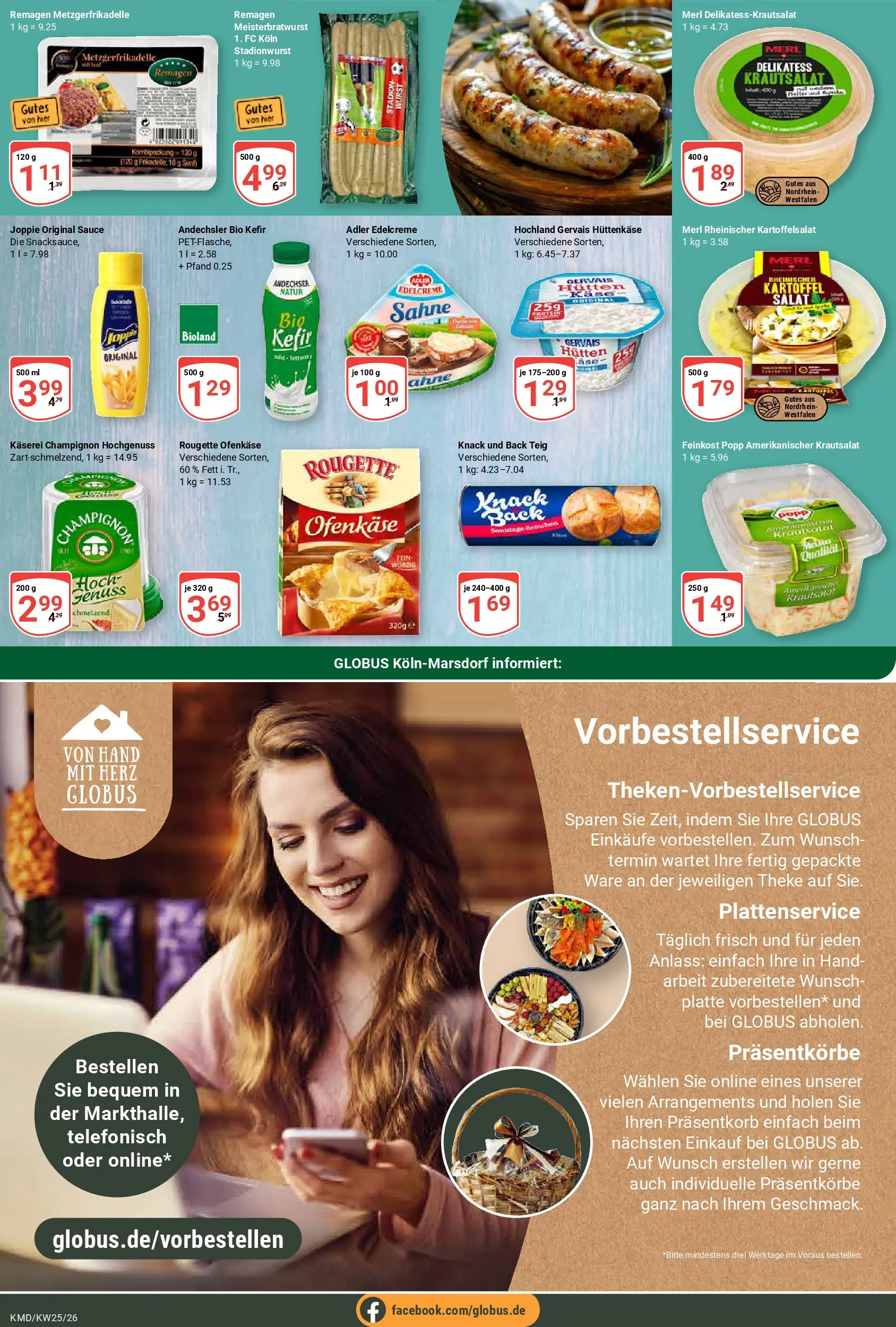 Globus Prospekt Köln (ab 15.06.2026) » Angebote online | Seite: 12 | Produkte: Theke, Sahne, Hüttenkäse, Salat