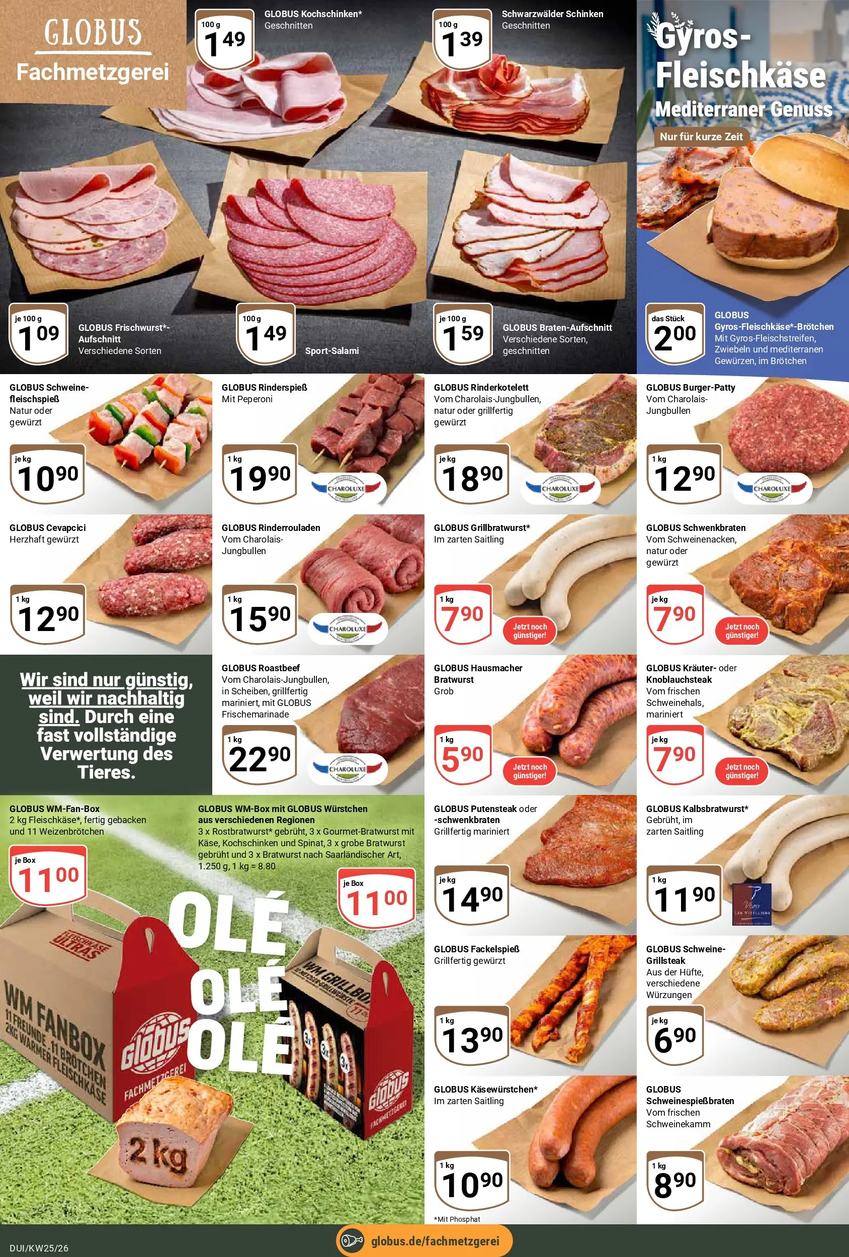 Globus Prospekt Duisburg (ab 15.06.2026) » Angebote online | Seite: 8 | Produkte: Rinderrouladen, Box, Cevapcici, Schinken