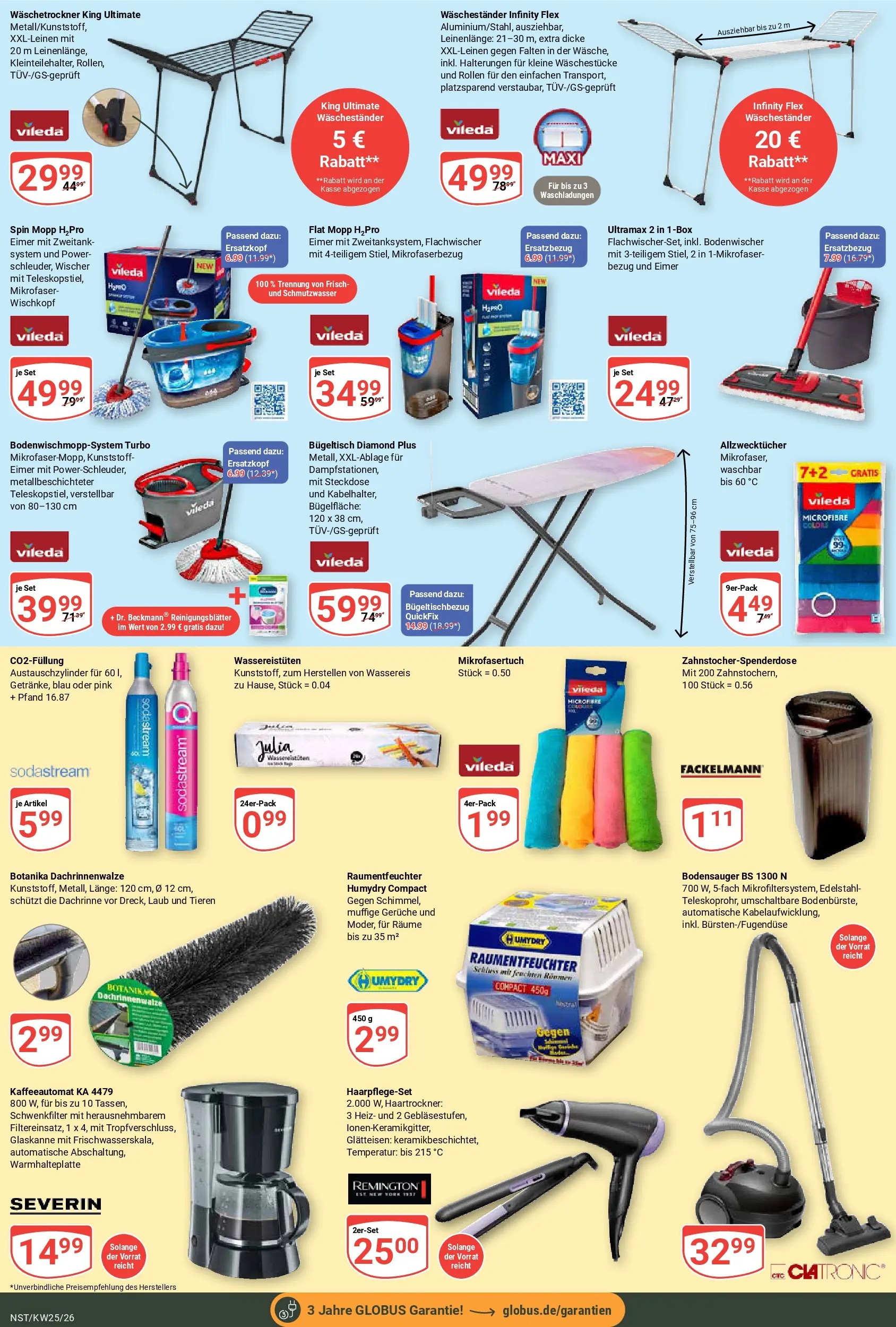Globus Prospekt Neustadt (ab 15.06.2026) » Angebote online | Seite: 26 | Produkte: Haartrockner, Steckdose, Glätteisen, Waschestander