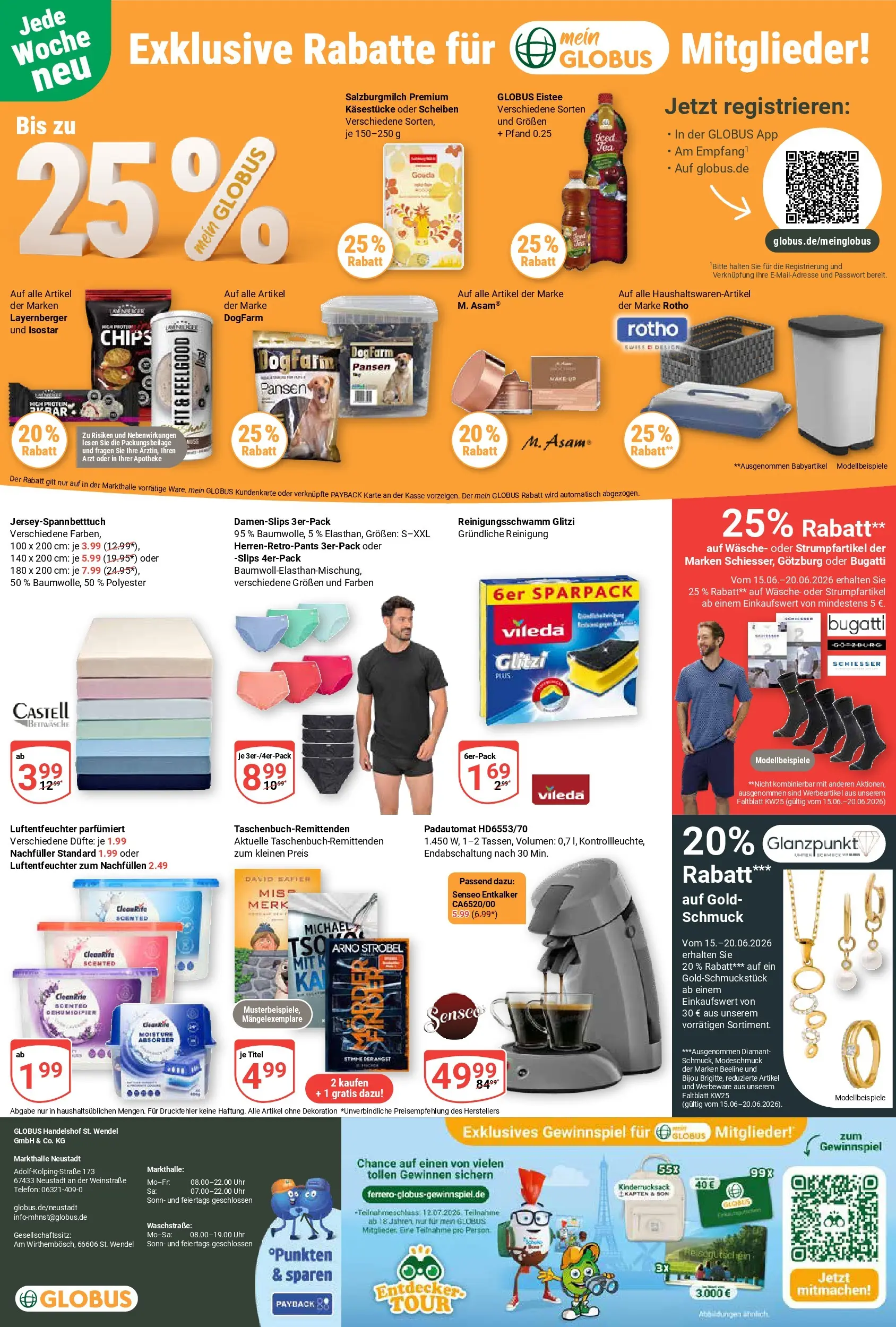Globus Prospekt Neustadt (ab 15.06.2026) » Angebote online | Seite: 28 | Produkte: Senseo, Gouda, Telefon, Uhr