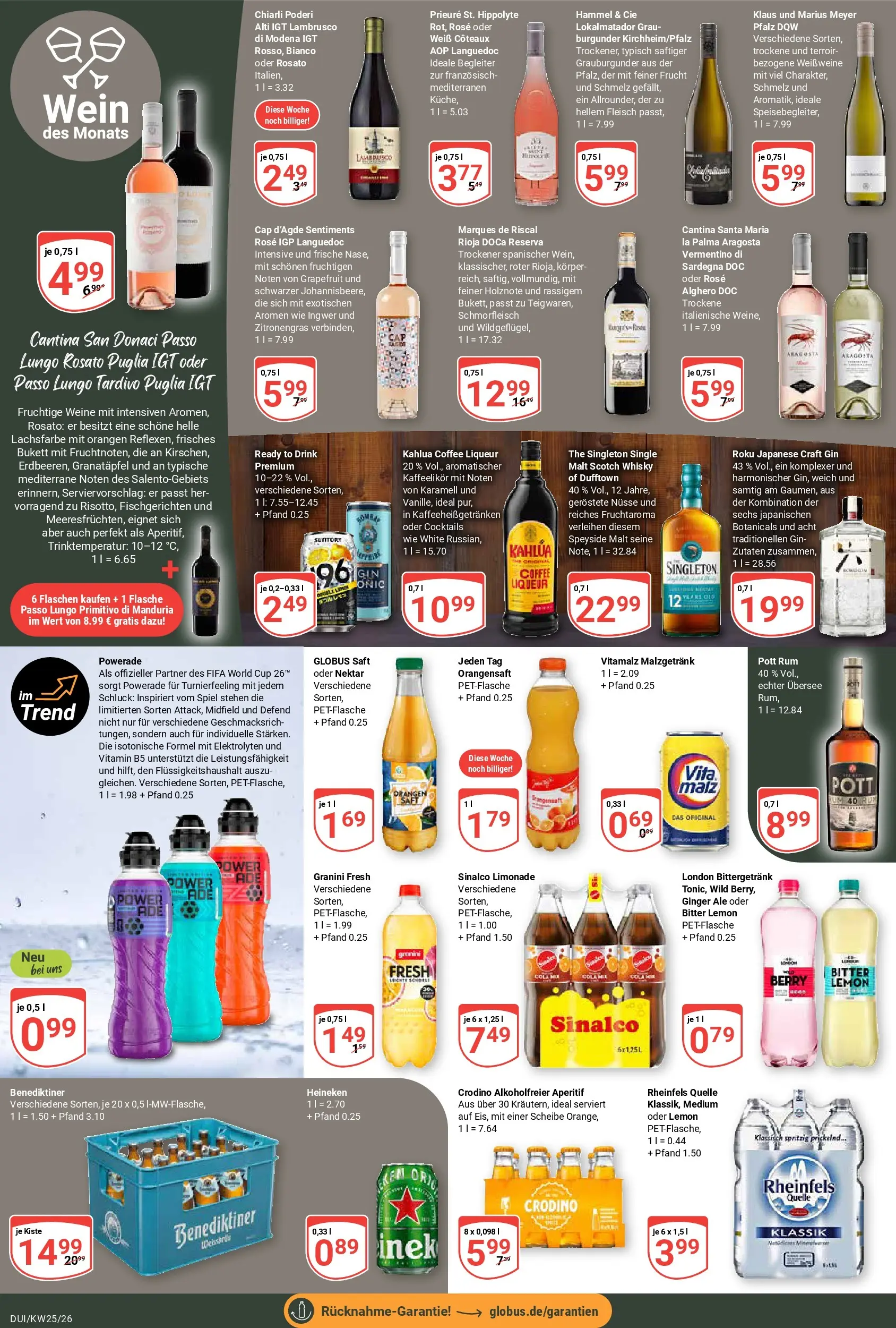 Globus Prospekt Duisburg (ab 15.06.2026) » Angebote online | Seite: 16 | Produkte: Whisky, Powerade, Gin, Fleisch