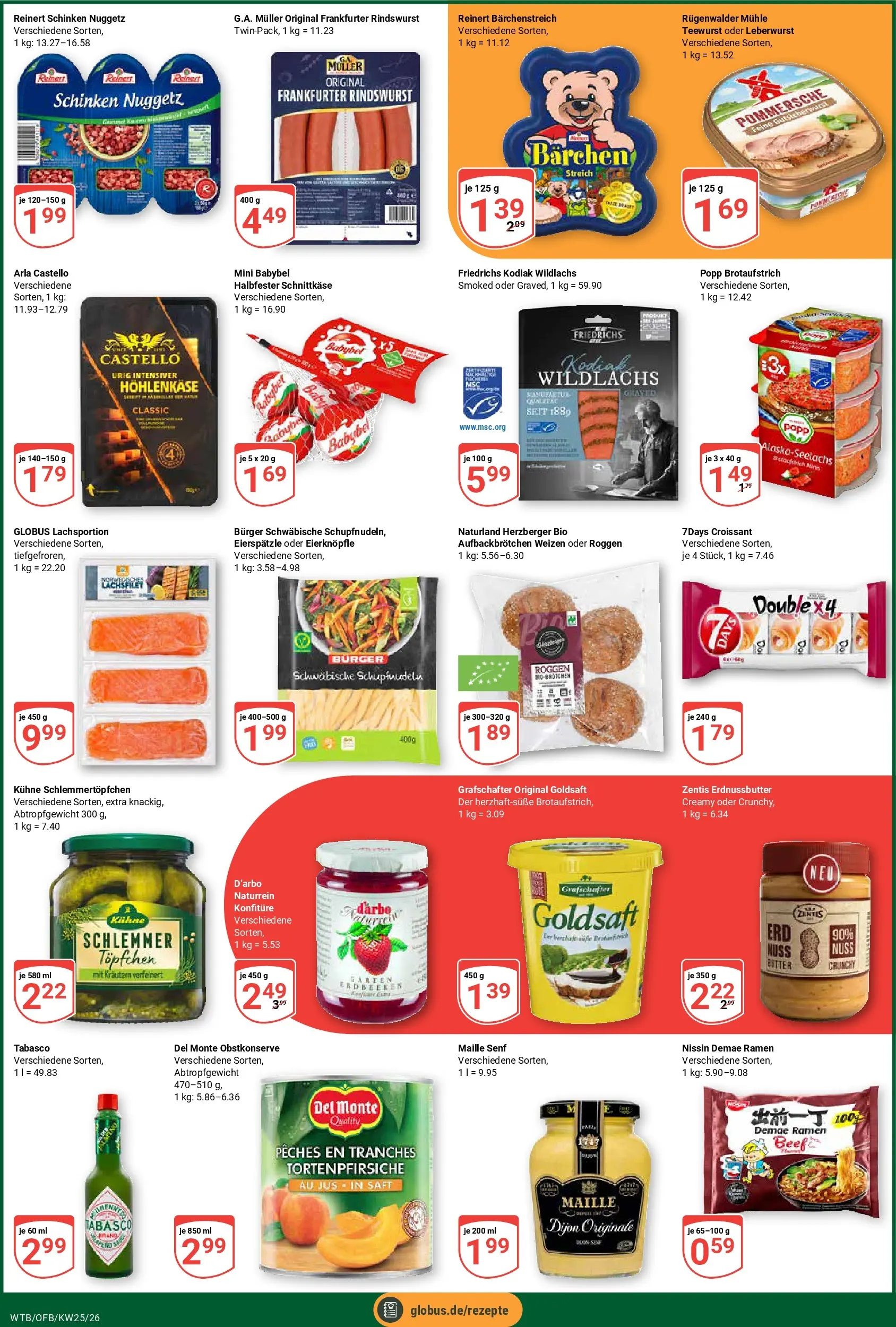 Globus Prospekt Wächtersbach (ab 15.06.2026) » Angebote online | Seite: 7 | Produkte: Croissant, Babybel, Schinken, Saft