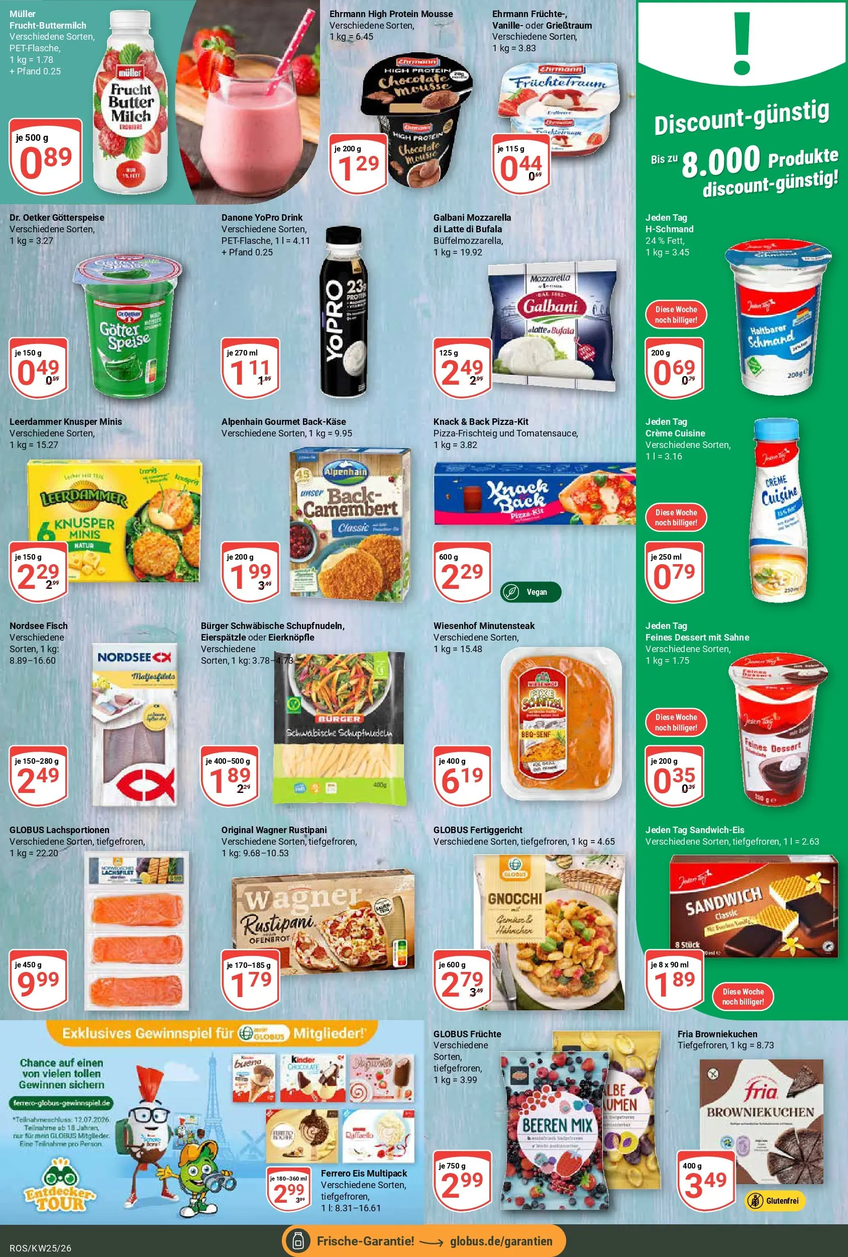Globus Prospekt Lambrechtshagen (ab 15.06.2026) » Angebote online | Seite: 11 | Produkte: Fisch, Pizza, Sahne, Eis