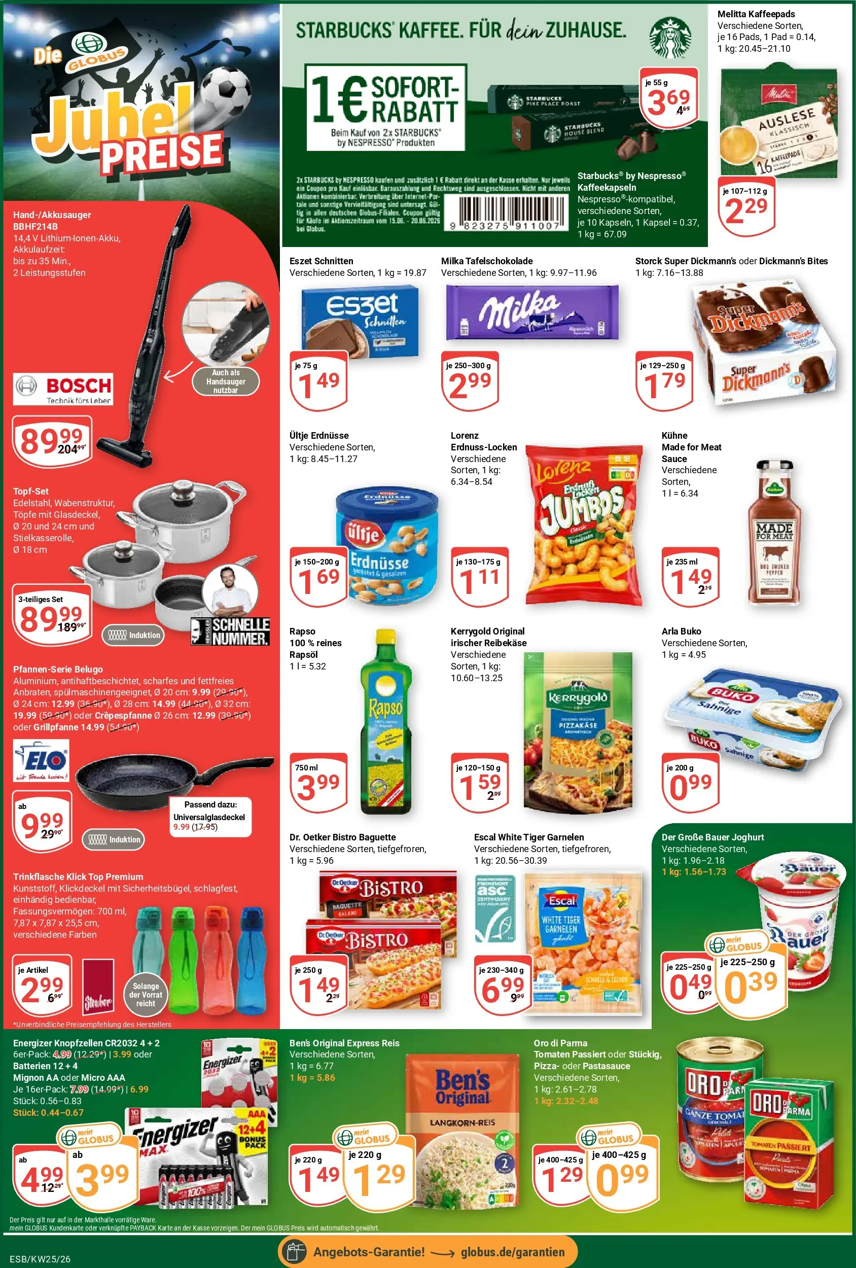 Globus Prospekt Eschborn (ab 15.06.2026) » Angebote online | Seite: 6 | Produkte: Bosch, Melitta, Batterien, Starbucks