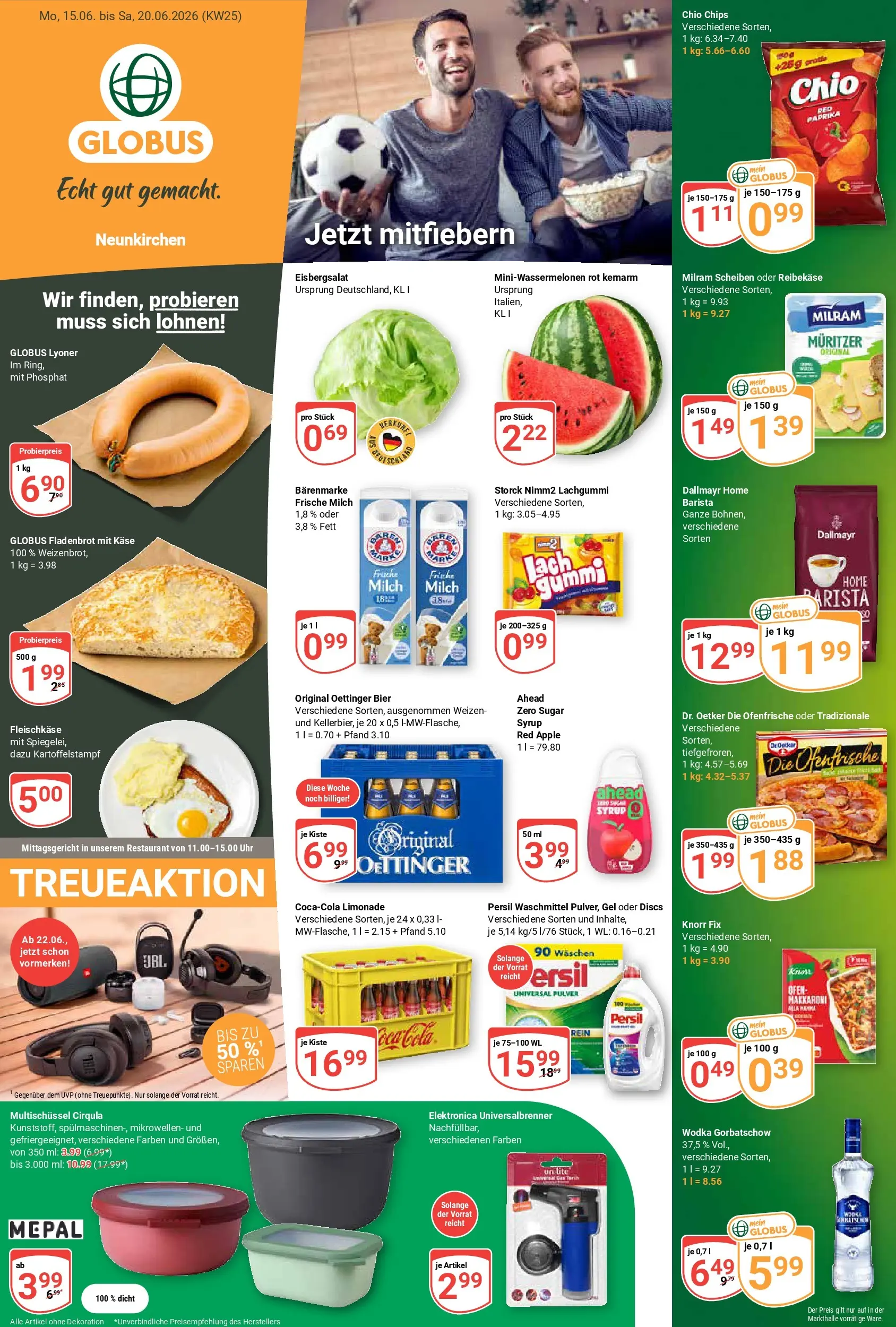Globus Prospekt Neunkirchen (ab 15.06.2026) » Angebote online | Seite: 5 | Produkte: Milch, Bier, Oettinger, Wodka gorbatschow