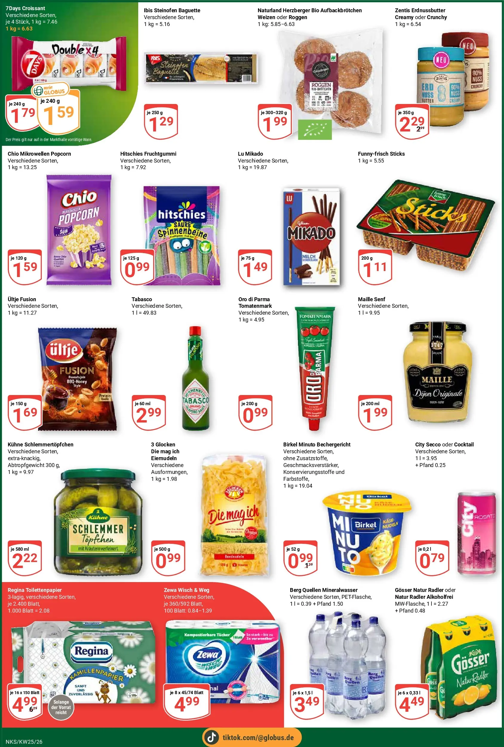 Globus Prospekt Neunkirchen (ab 15.06.2026) » Angebote online | Seite: 8 | Produkte: Butter, Zewa, Radler, Toilettenpapier