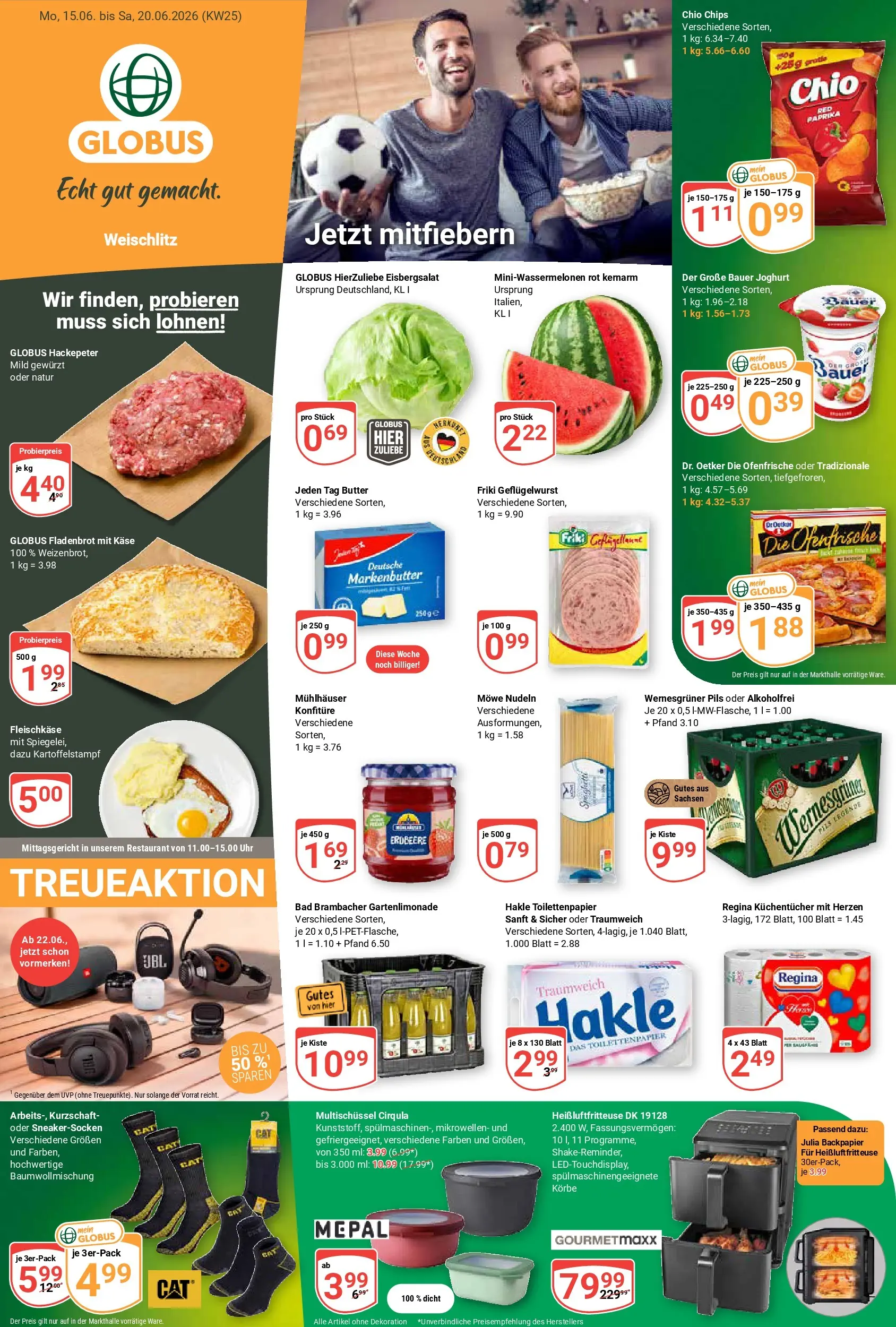 Globus Prospekt Weischlitz (ab 15.06.2026) » Angebote online | Seite: 1 | Produkte: Joghurt, Bad, Fritteuse, Toilettenpapier