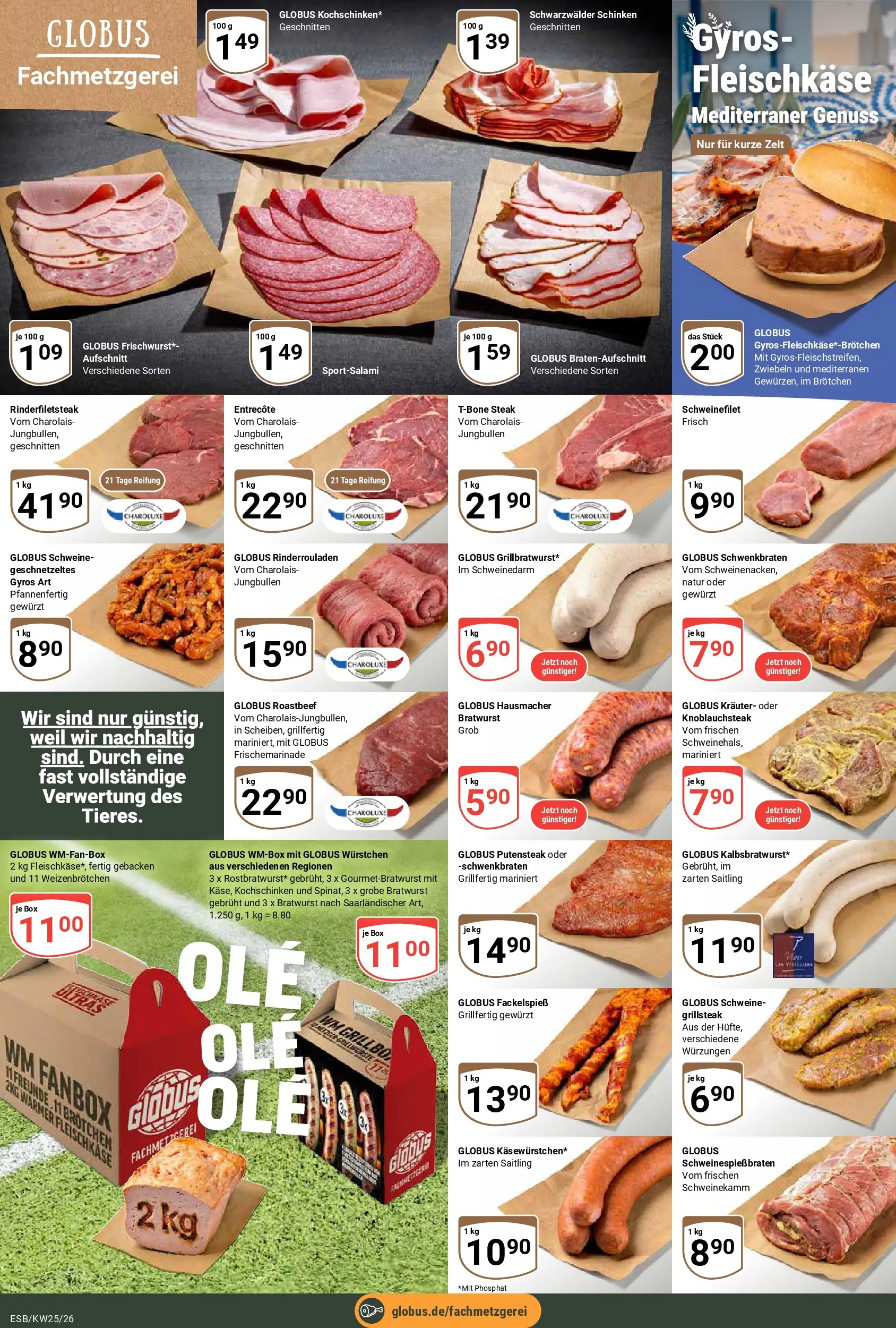 Globus Prospekt Eschborn (ab 15.06.2026) » Angebote online | Seite: 13 | Produkte: Rinderrouladen, Entrecote, Roastbeef, Schinken