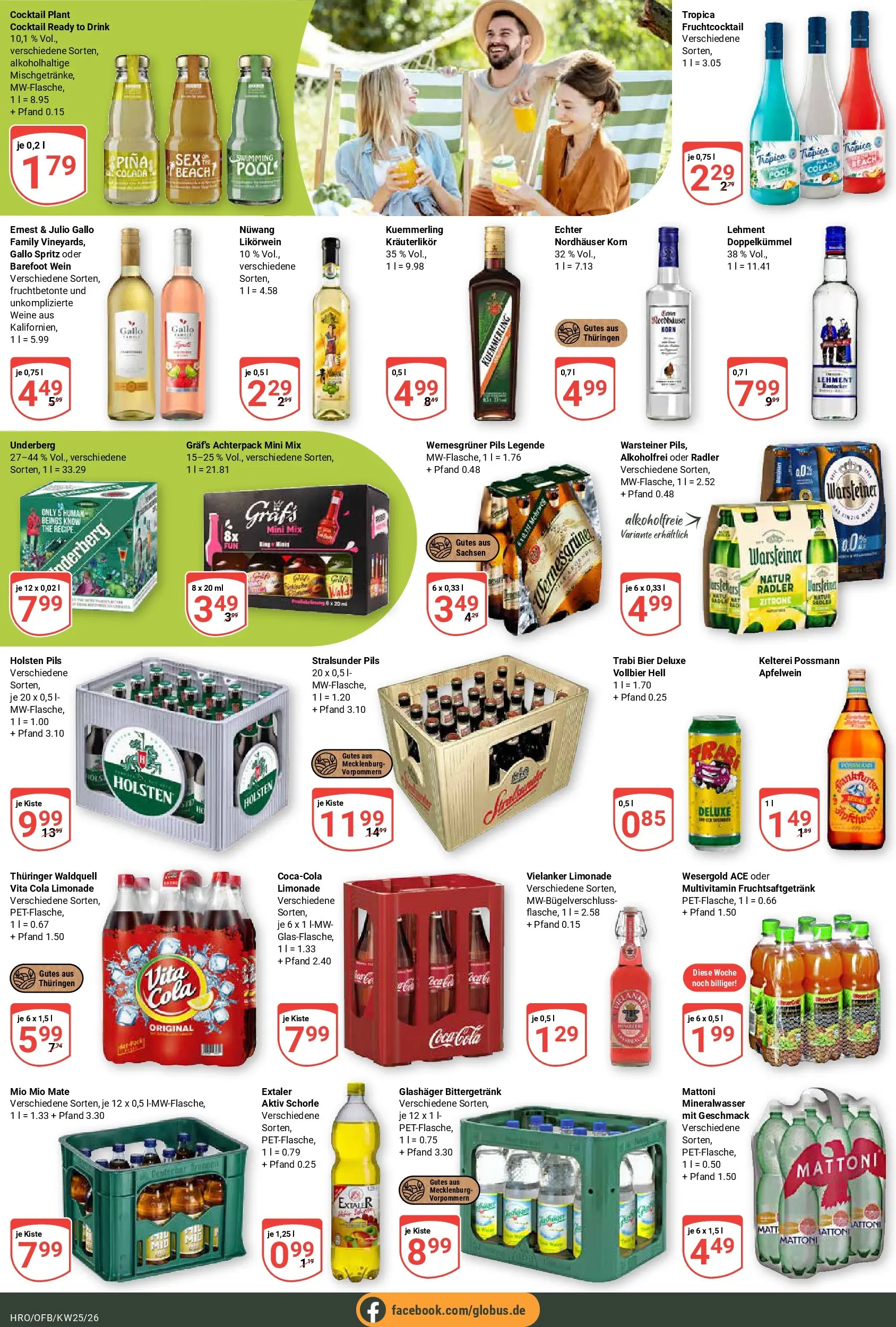 Globus Prospekt Rostock (ab 15.06.2026) » Angebote online | Seite: 20 | Produkte: Bier, Wernesgruner, Holsten, Vita cola