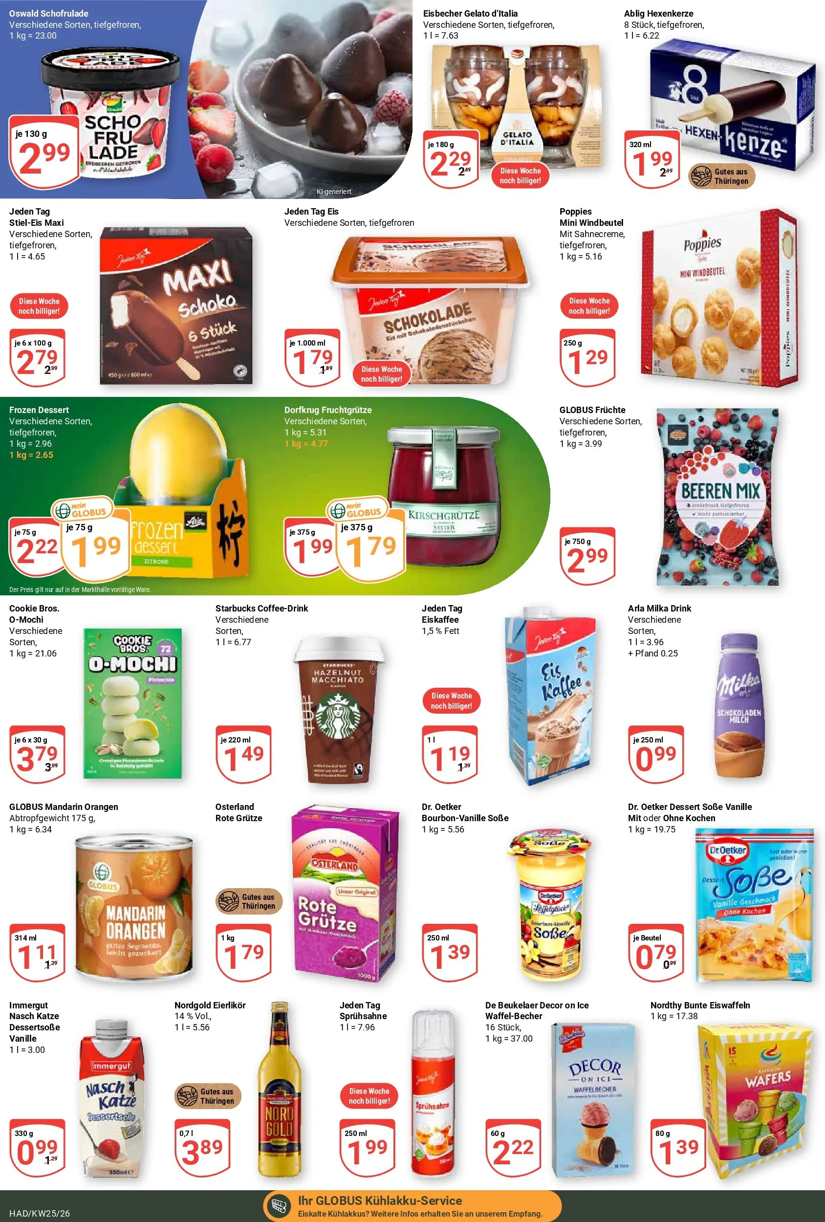 Globus Prospekt Halle (saale) (ab 15.06.2026) » Angebote online | Seite: 12 | Produkte: Schokolade, Orangen, Soße, Eis