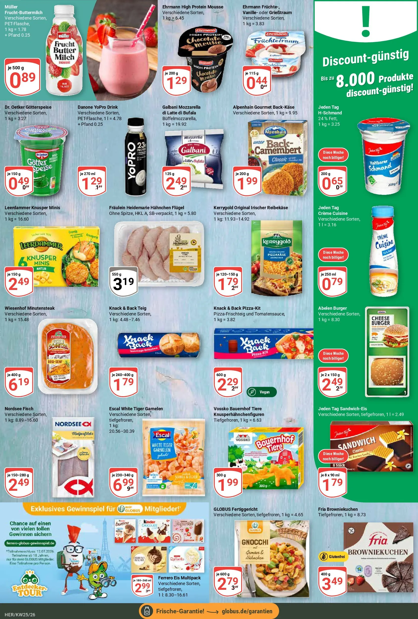 Globus Prospekt Hermsdorf (ab 15.06.2026) » Angebote online | Seite: 9 | Produkte: Mozzarella, Burger, Leerdammer, Tiger garnelen