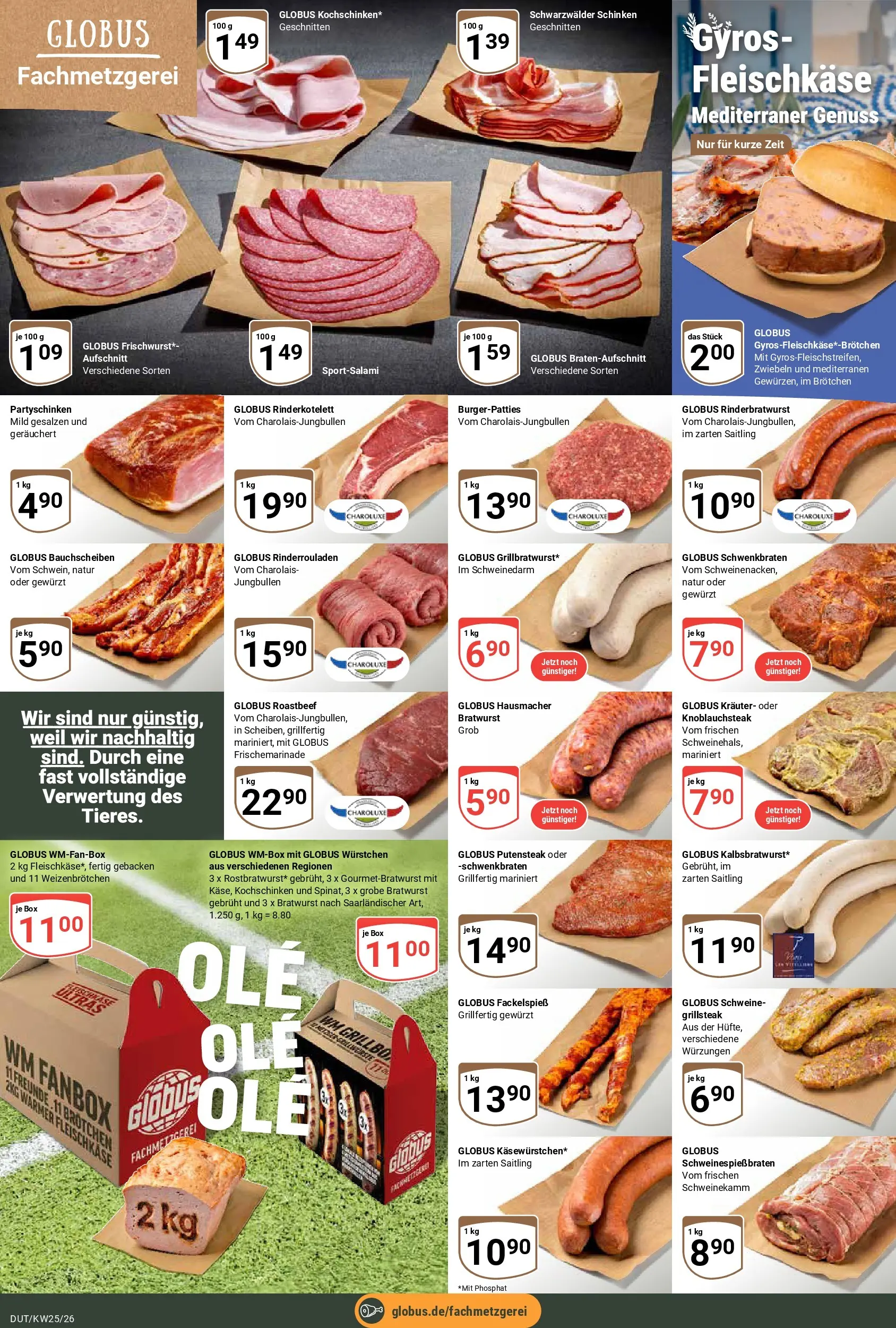 Globus Prospekt Wetzlar-Dutenhofen (ab 15.06.2026) » Angebote online | Seite: 13 | Produkte: Rinderrouladen, Bratwurst, Gyros, Schinken