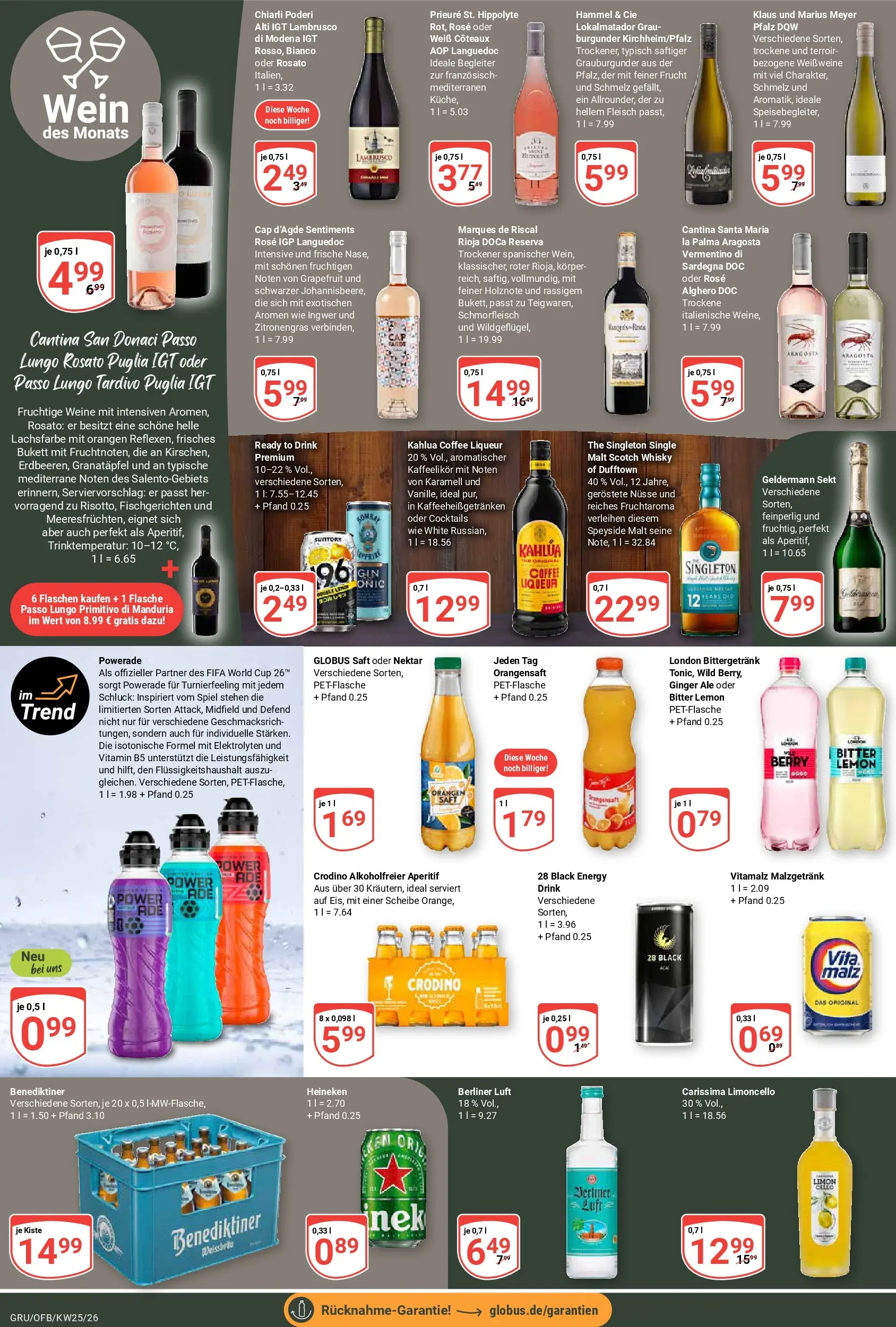 Globus Prospekt Grünstadt (ab 14.06.2026) » Angebote online | Seite: 20 | Produkte: Berliner, Granatapfel, Sekt, Grapefruit