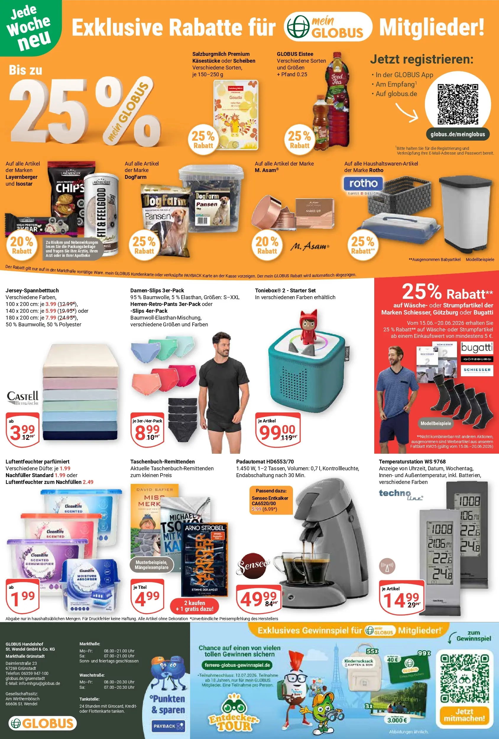 Globus Prospekt Grünstadt (ab 14.06.2026) » Angebote online | Seite: 27 | Produkte: Senseo, Chips, Telefon, Uhr