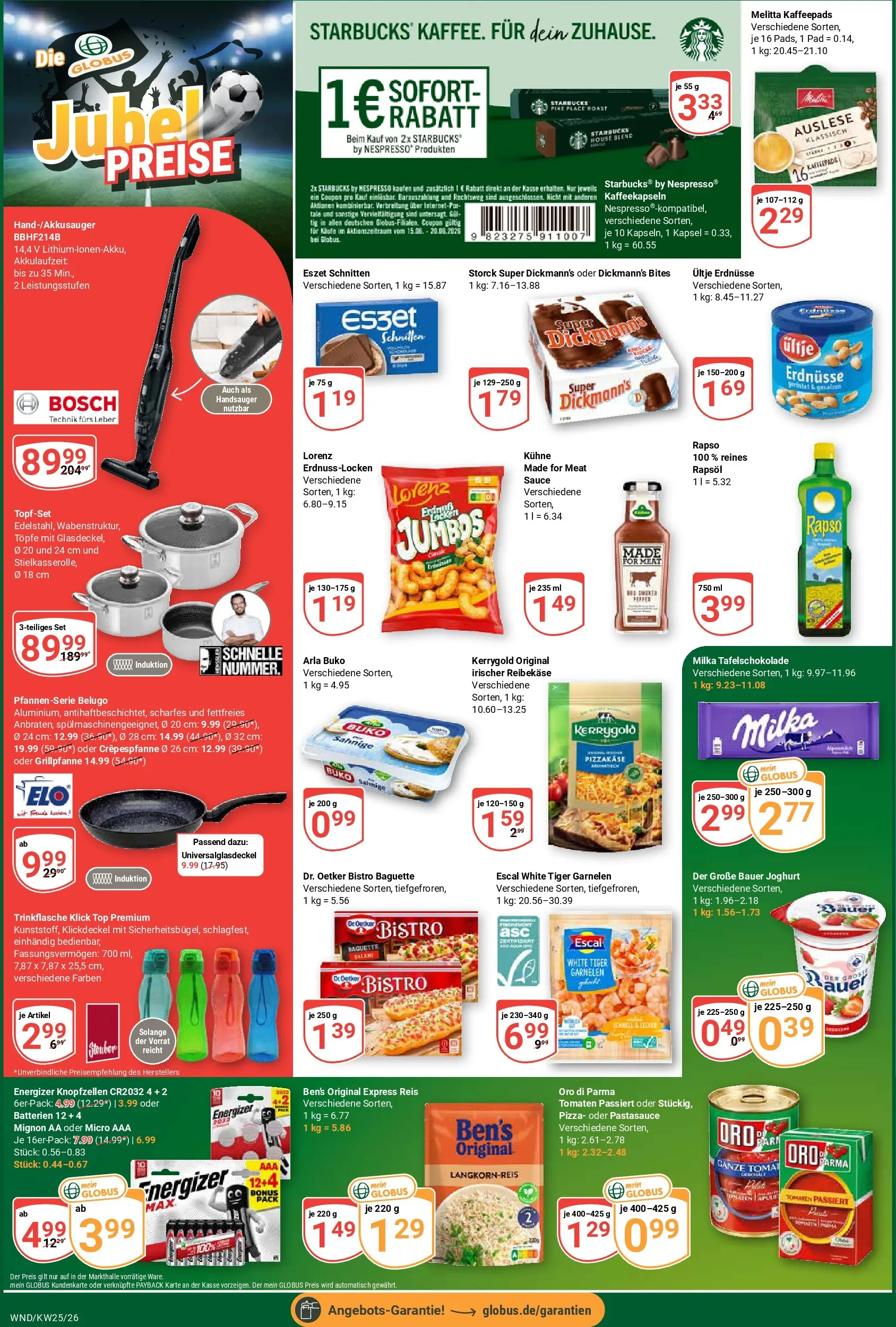 Globus Prospekt St. Wendel (ab 14.06.2026) » Angebote online | Seite: 6 | Produkte: Batterien, Garnelen, Milka, Tiger garnelen