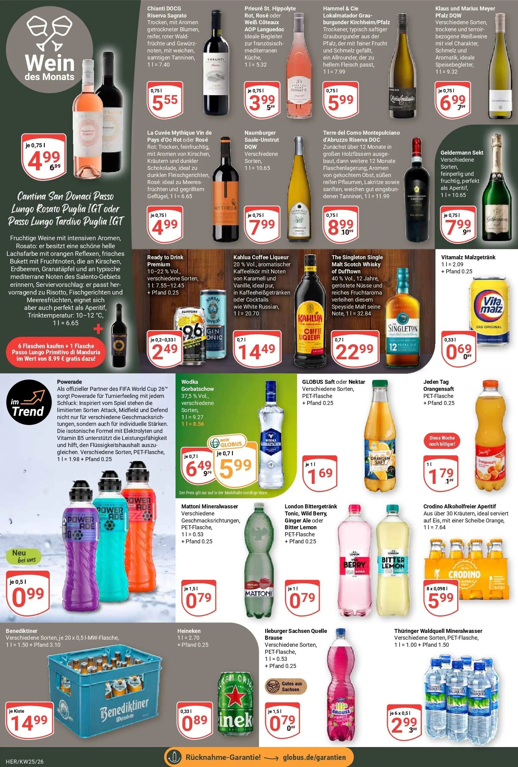 Globus Prospekt Hermsdorf (ab 15.06.2026) » Angebote online | Seite: 18 | Produkte: Granatapfel, Sekt, Saft, Wein
