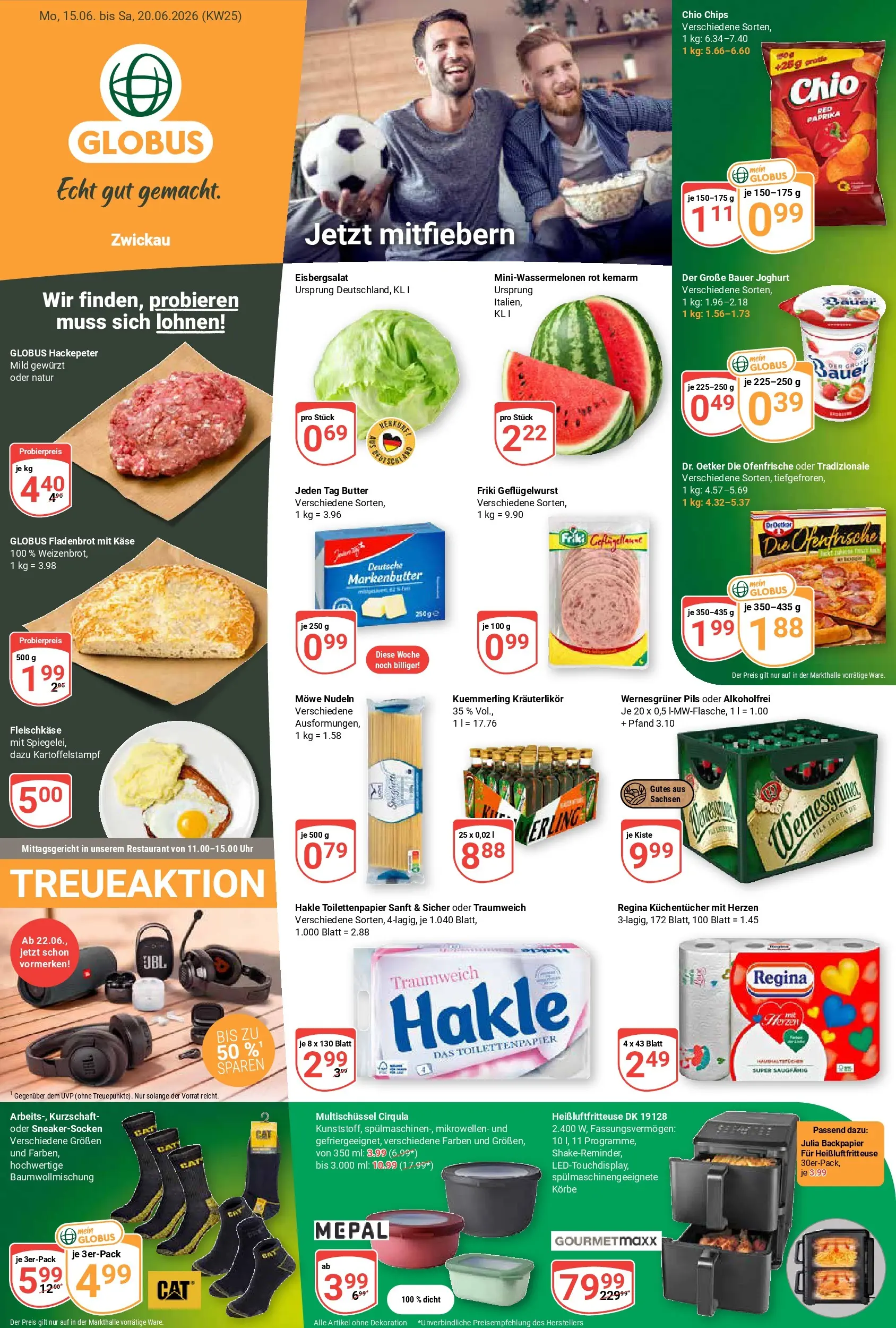Globus Prospekt Zwickau (ab 15.06.2026) » Angebote online | Seite: 1 | Produkte: Butter, Ofenfrische, Chips, Heißluftfritteuse