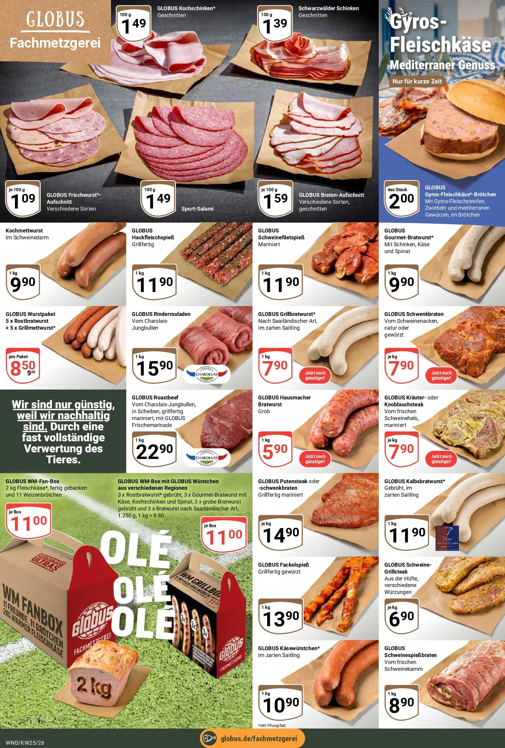 Globus Prospekt St. Wendel (ab 14.06.2026) » Angebote online | Seite: 13 | Produkte: Rinderrouladen, Roastbeef, Gyros, Schinken