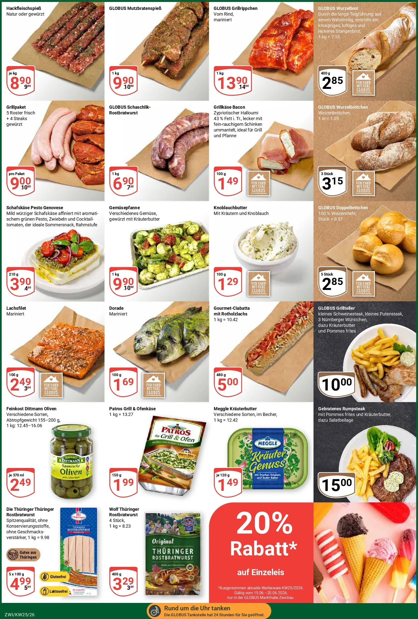 Globus Prospekt Zwickau (ab 15.06.2026) » Angebote online | Seite: 3 | Produkte: Patros, Pommes frites, Schinken, Schafskase