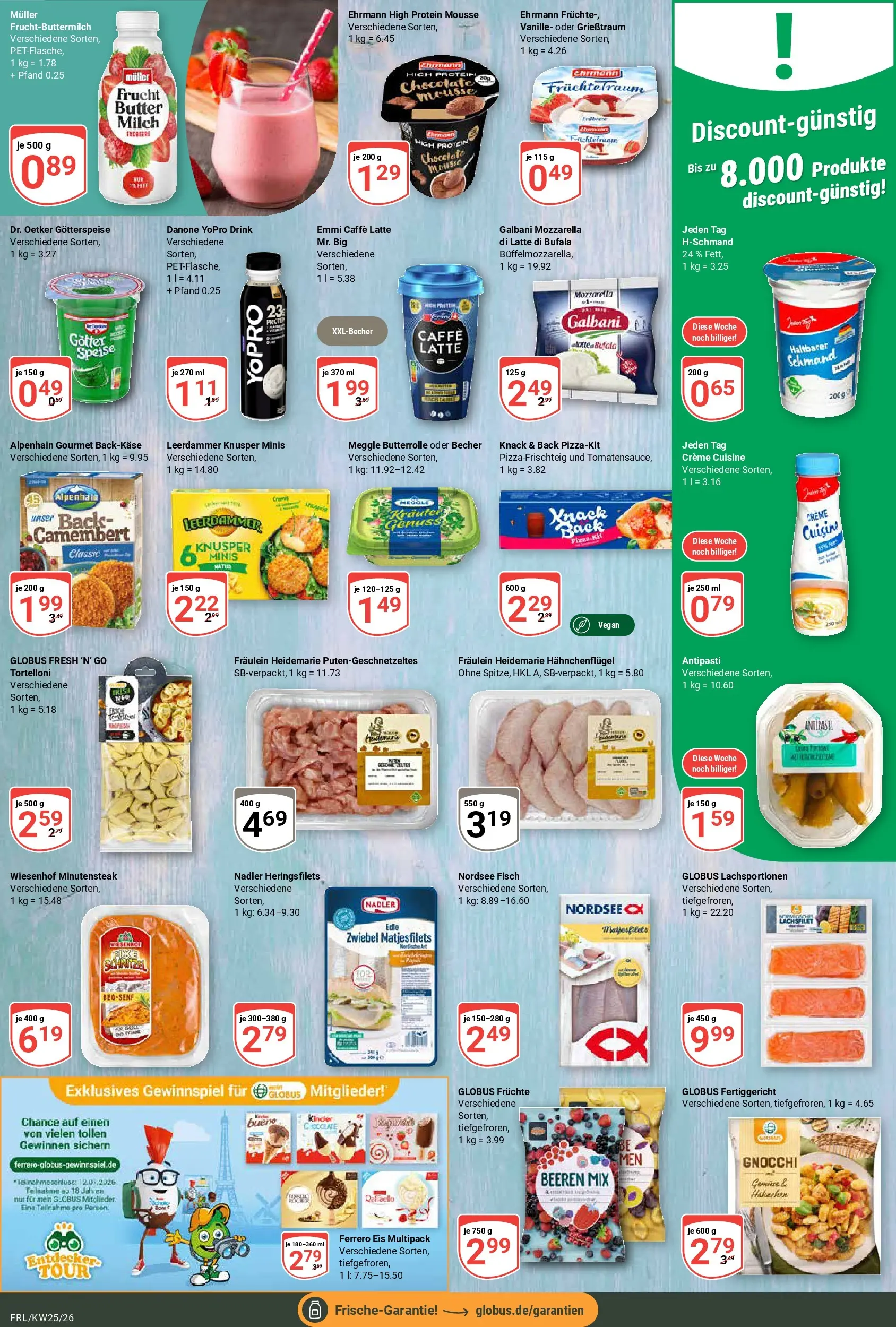 Globus Prospekt Freilassing (ab 15.06.2026) » Angebote online | Seite: 11 | Produkte: Milch, Leerdammer, Eis, Ente